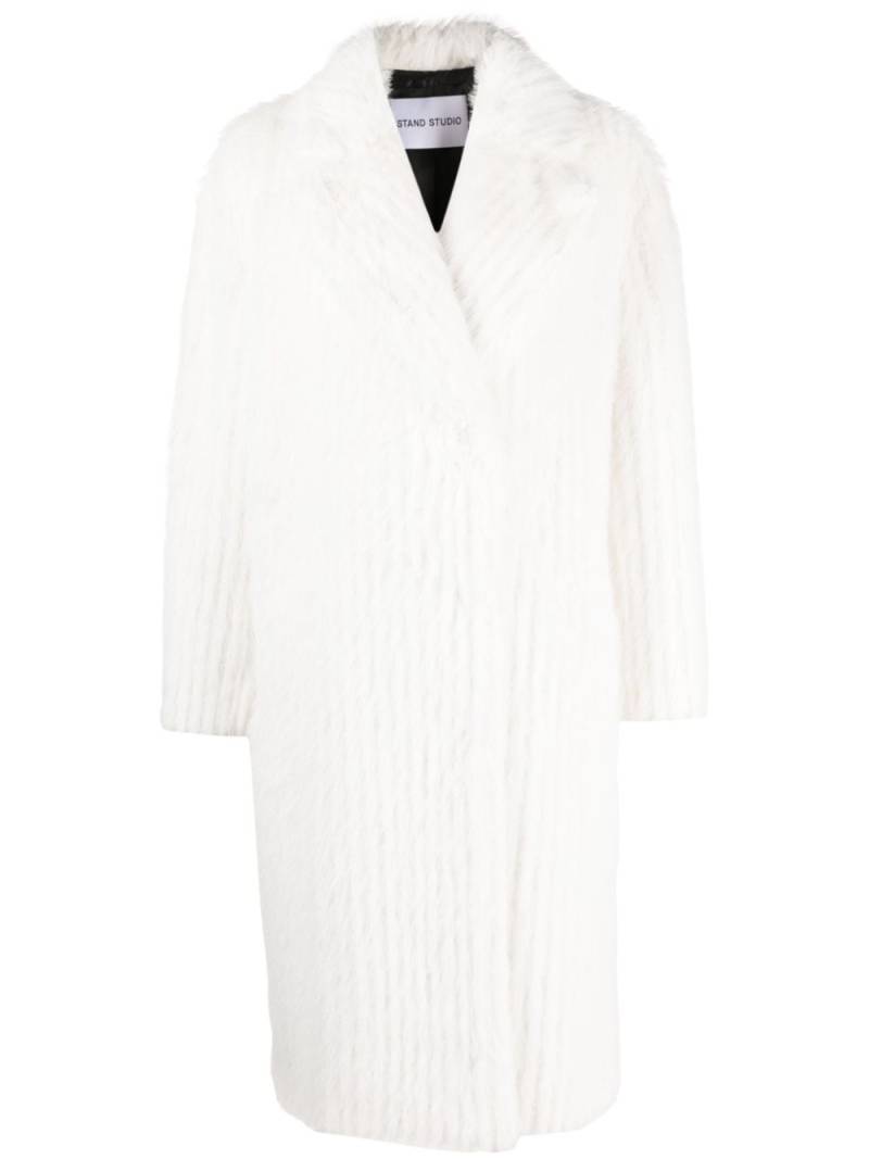 STAND STUDIO Genevieve double-breasted faux-fur coat - White von STAND STUDIO