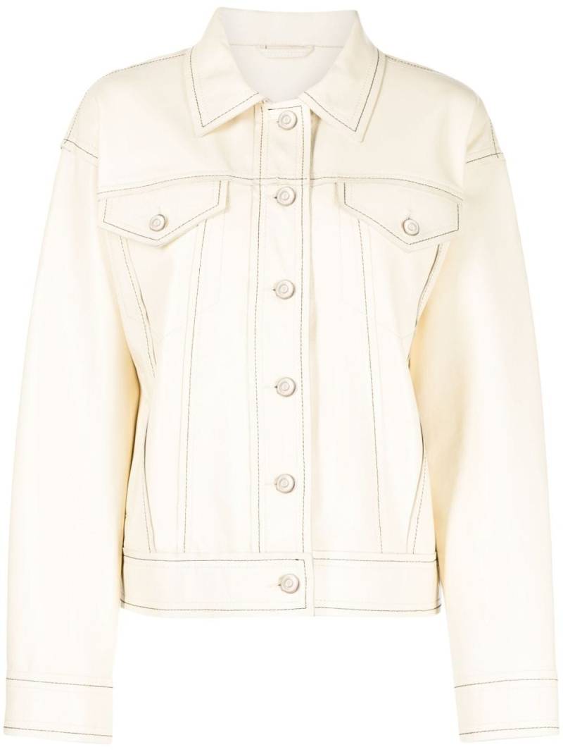 STAND STUDIO Jean oversized leather jacket - Neutrals von STAND STUDIO