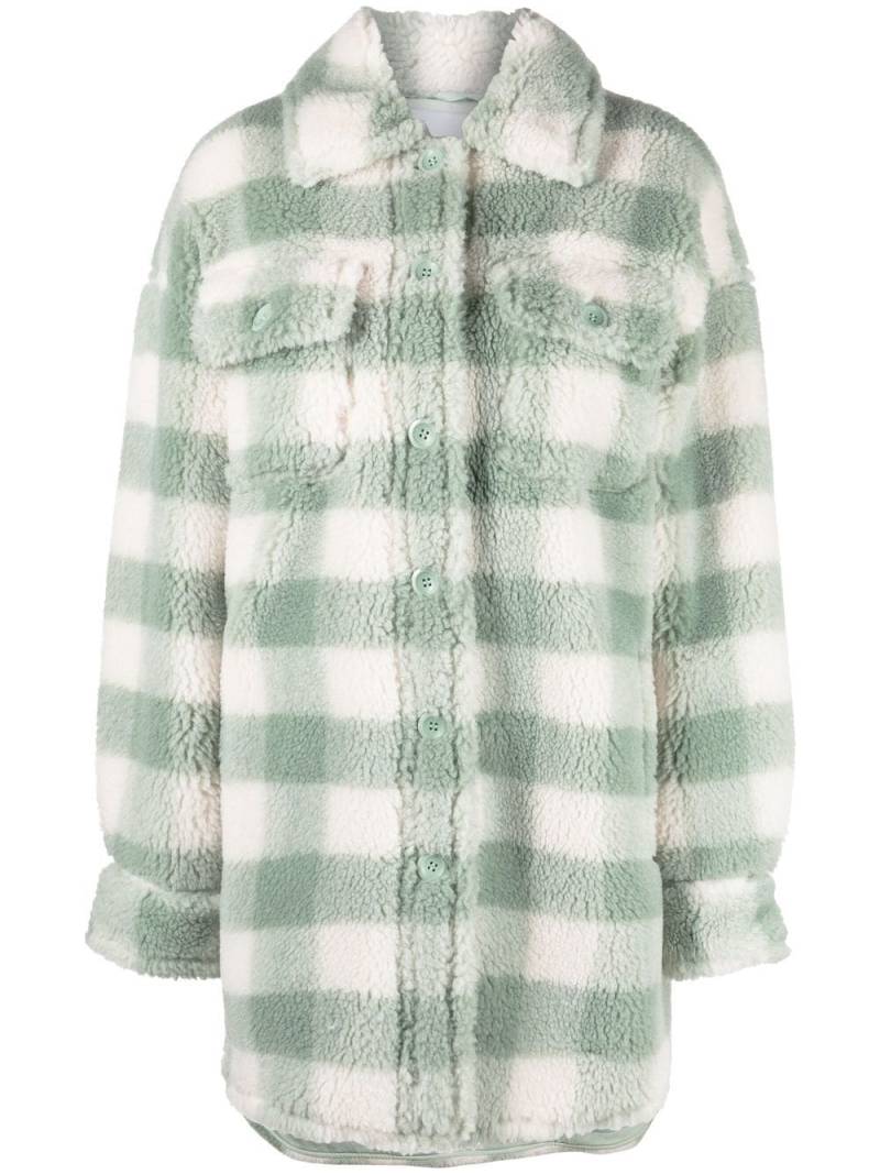 STAND STUDIO checked faux fur coat - Green von STAND STUDIO