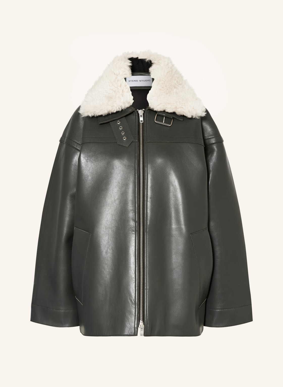 Stand Studio Lederjacke Emelia Mit Abnehmbarem Kunstfell gruen Stand Studio Lederjacke Emelia Mit Abnehmbarem Kunstfell gruen von STAND STUDIO