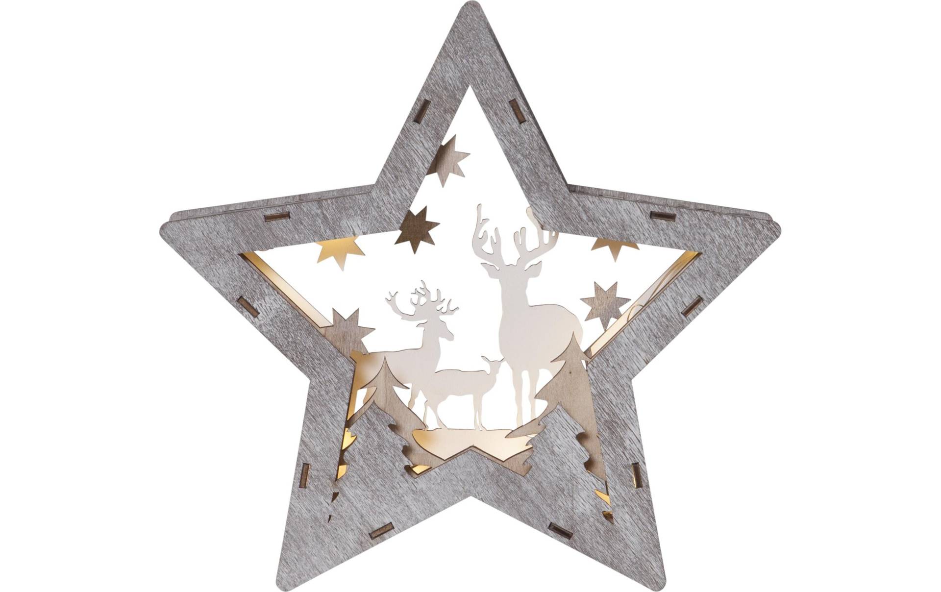 STAR TRADING Weihnachtsfigur »Tischdeko Fauna Stern 25 cm, Holz« von STAR TRADING