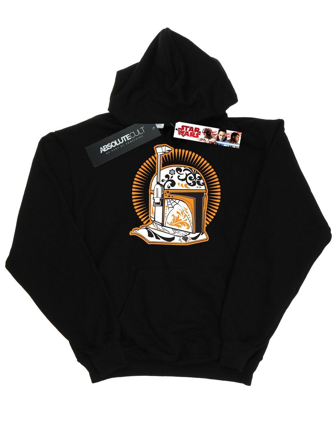 Boba Fett Dia De Los Muertos Kapuzenpullover Herren Schwarz M von STAR WARS