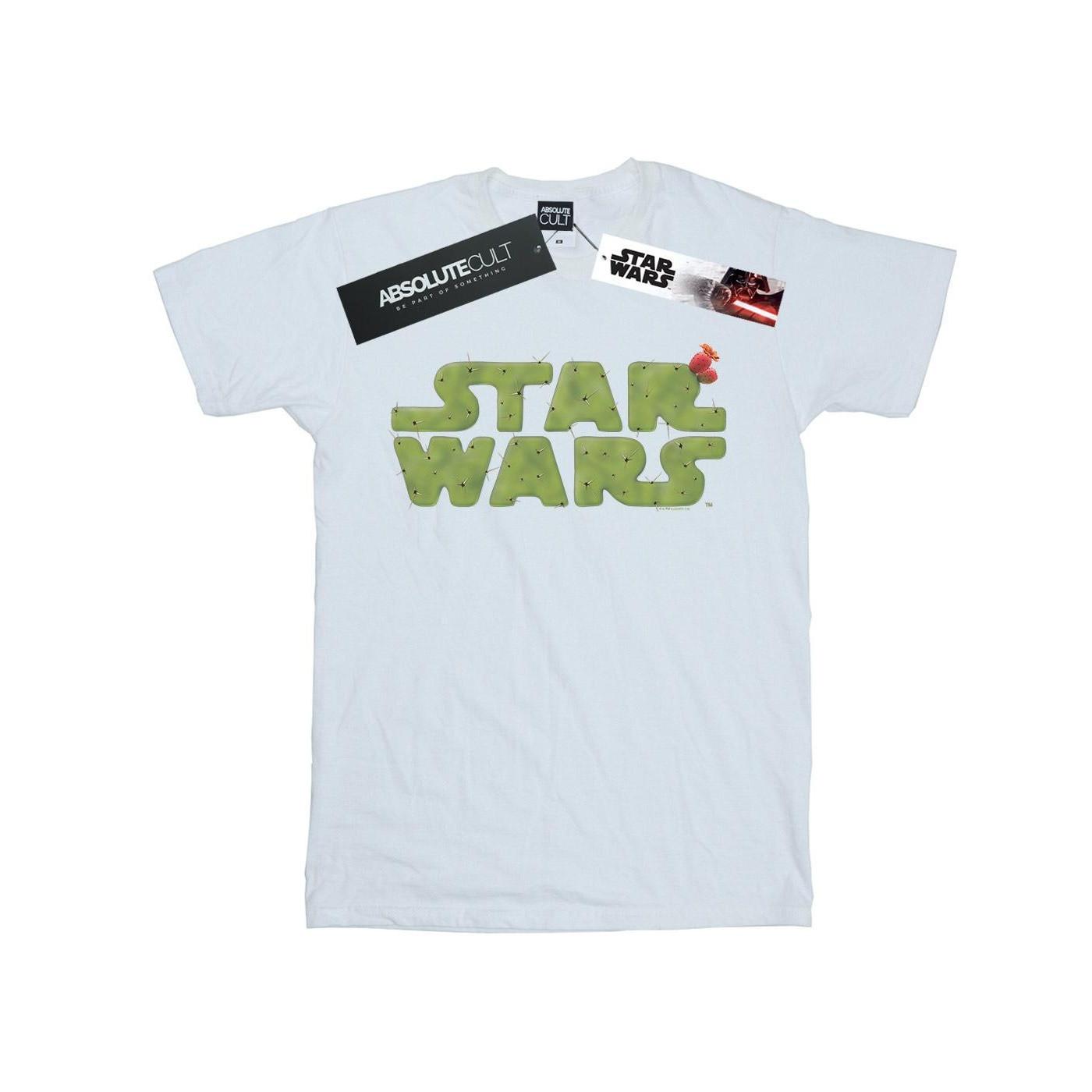 Cactus Logo Tshirt Mädchen Weiss 116 von STAR WARS