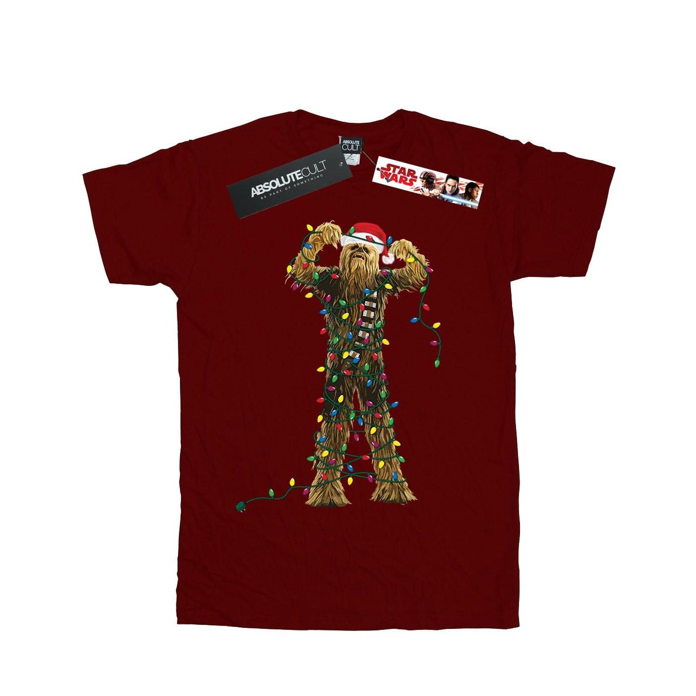 Chewbacca Christmas Lights Tshirt Jungen Weinrot 140/146 von STAR WARS