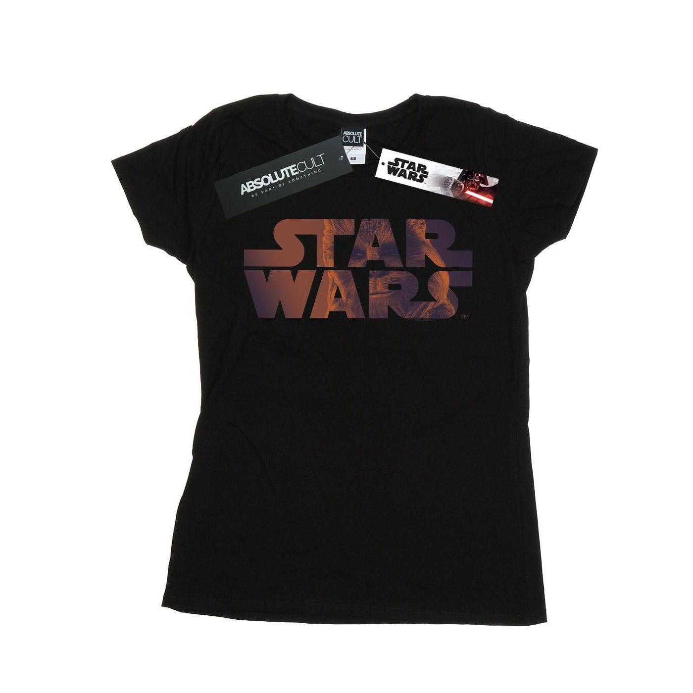 Chewbacca Logo Tshirt Damen Schwarz S von STAR WARS