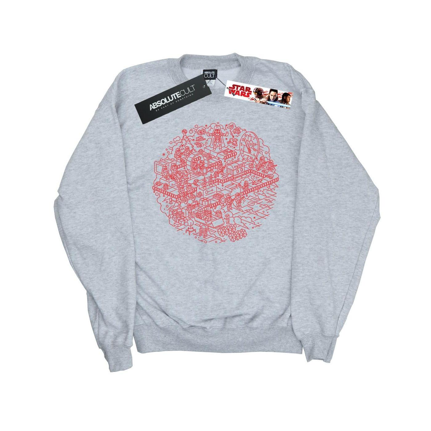 Christmas Death Star Sweatshirt Jungen Grau 116 von STAR WARS