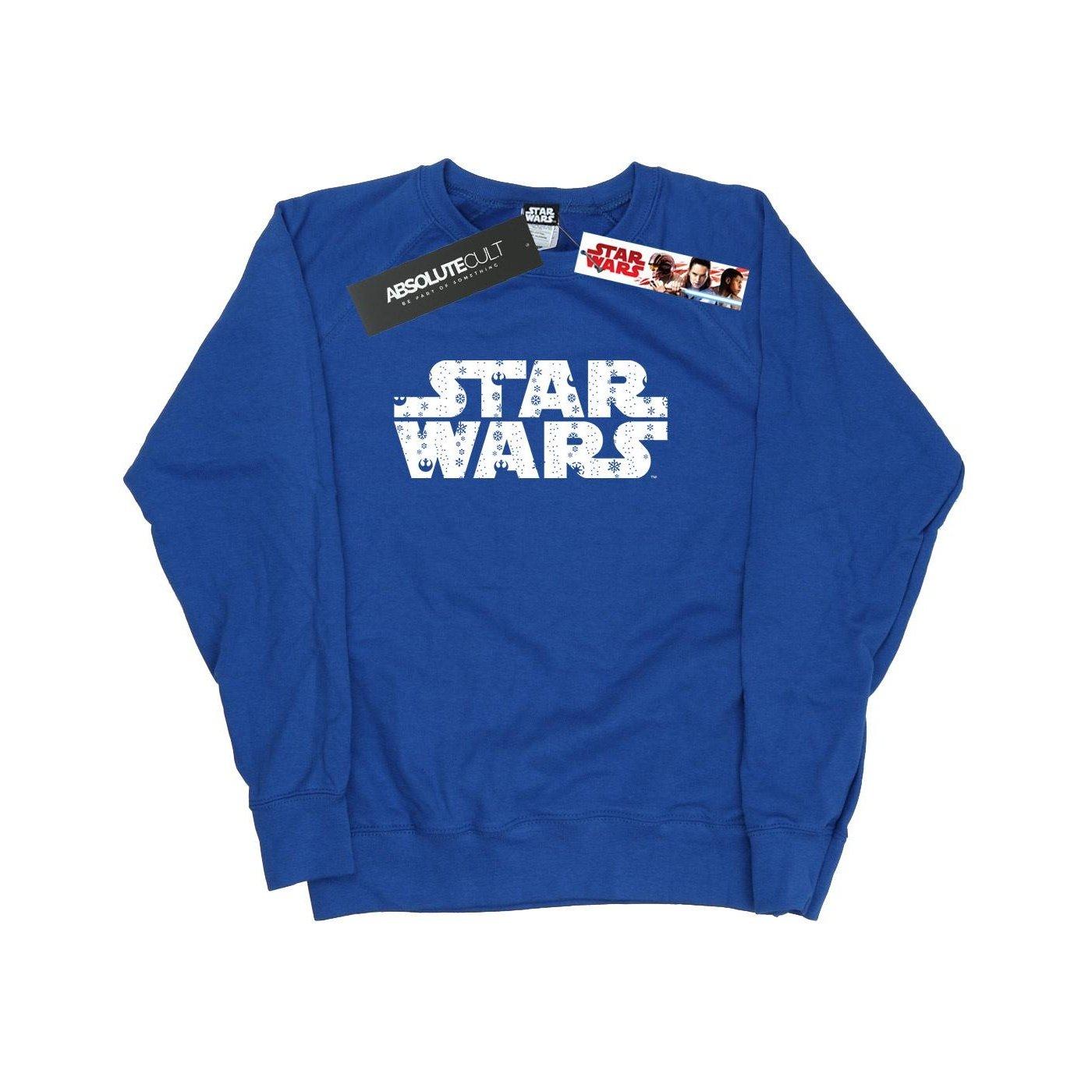 Christmas Logo Sweatshirt Damen Königsblau S von STAR WARS