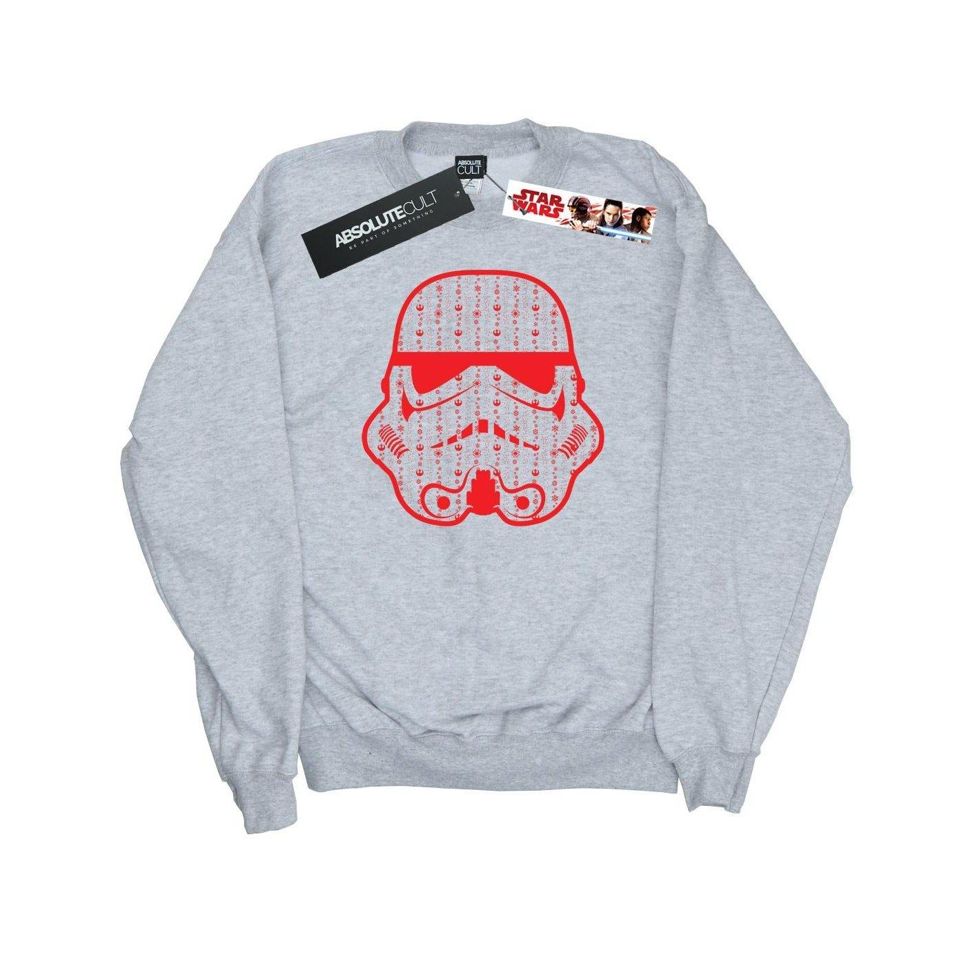 Christmas Stormtrooper Helmet Sweatshirt Damen Grau S von STAR WARS