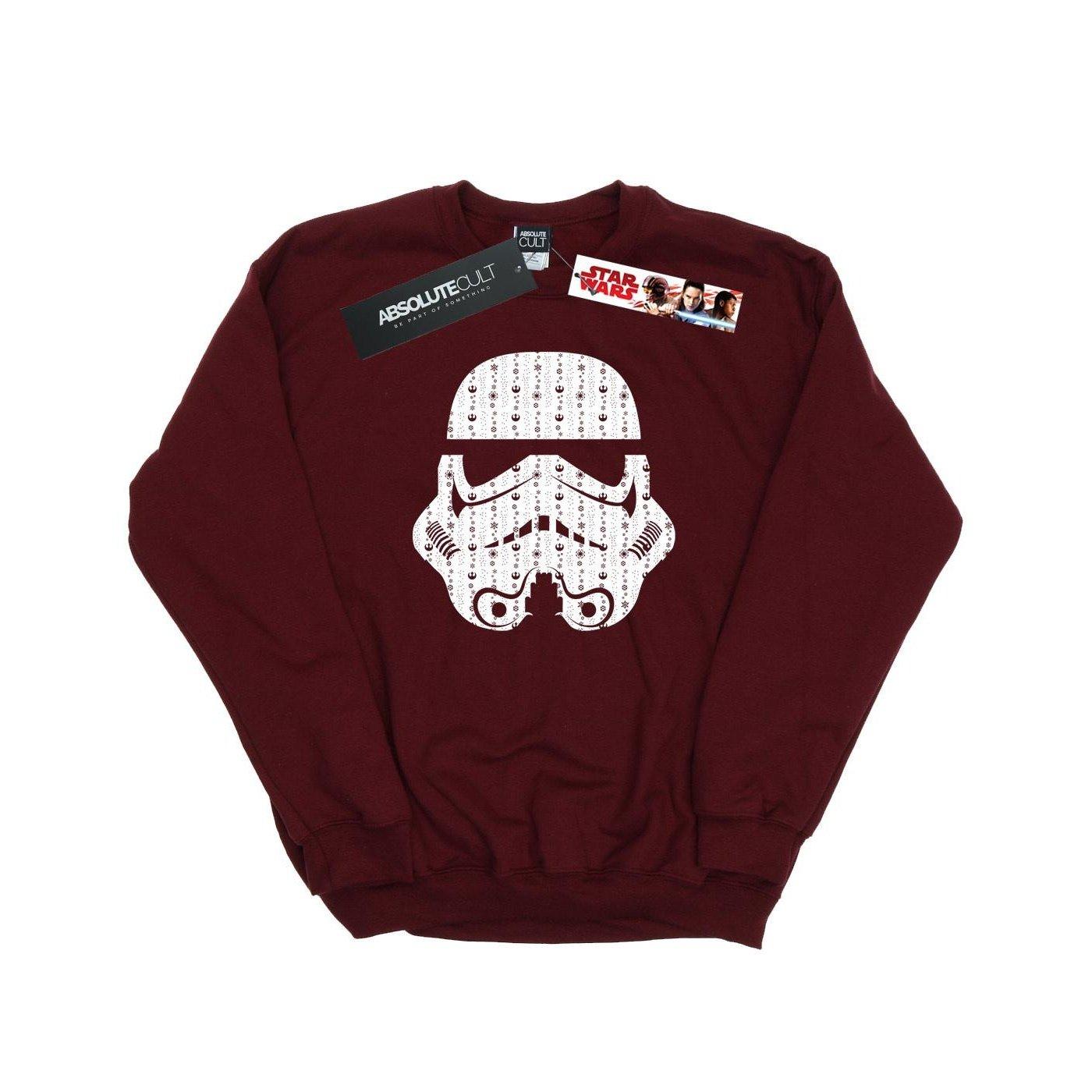 Christmas Stormtrooper Helmet Sweatshirt Damen Weinrot S von STAR WARS