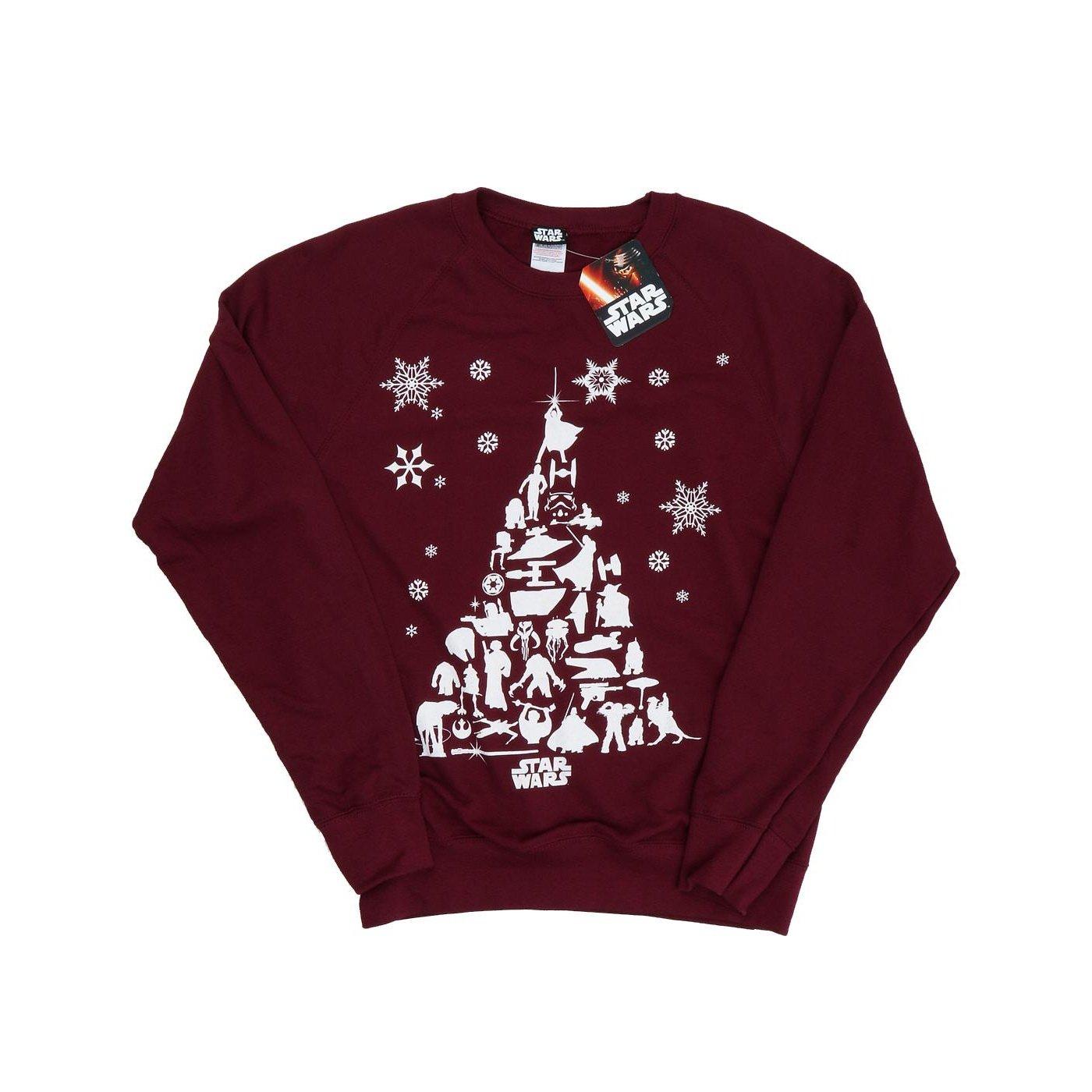 Christmas Tree Sweatshirt Damen Weinrot XS von STAR WARS