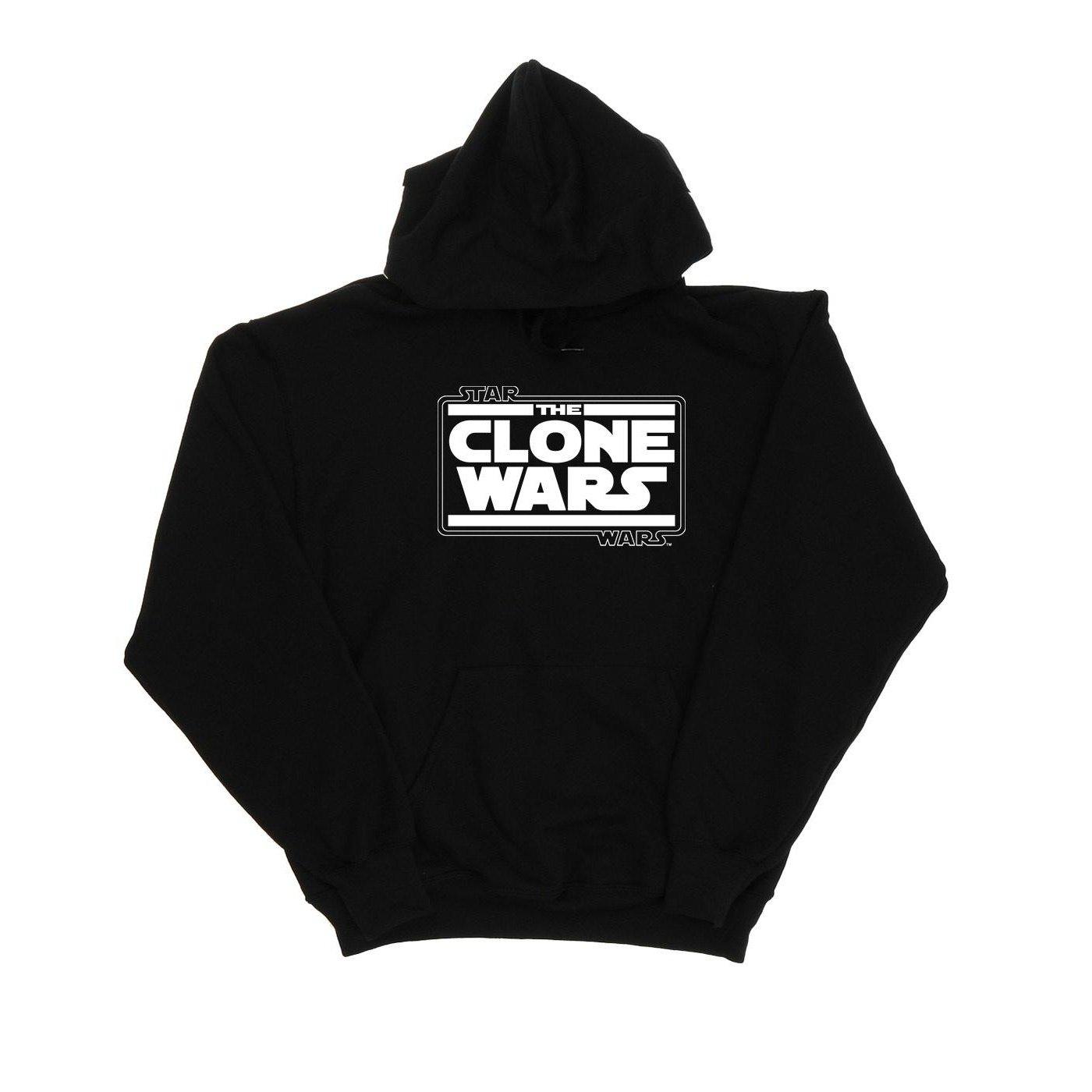 Clone Wars Logo Kapuzenpullover Damen Schwarz XL von STAR WARS