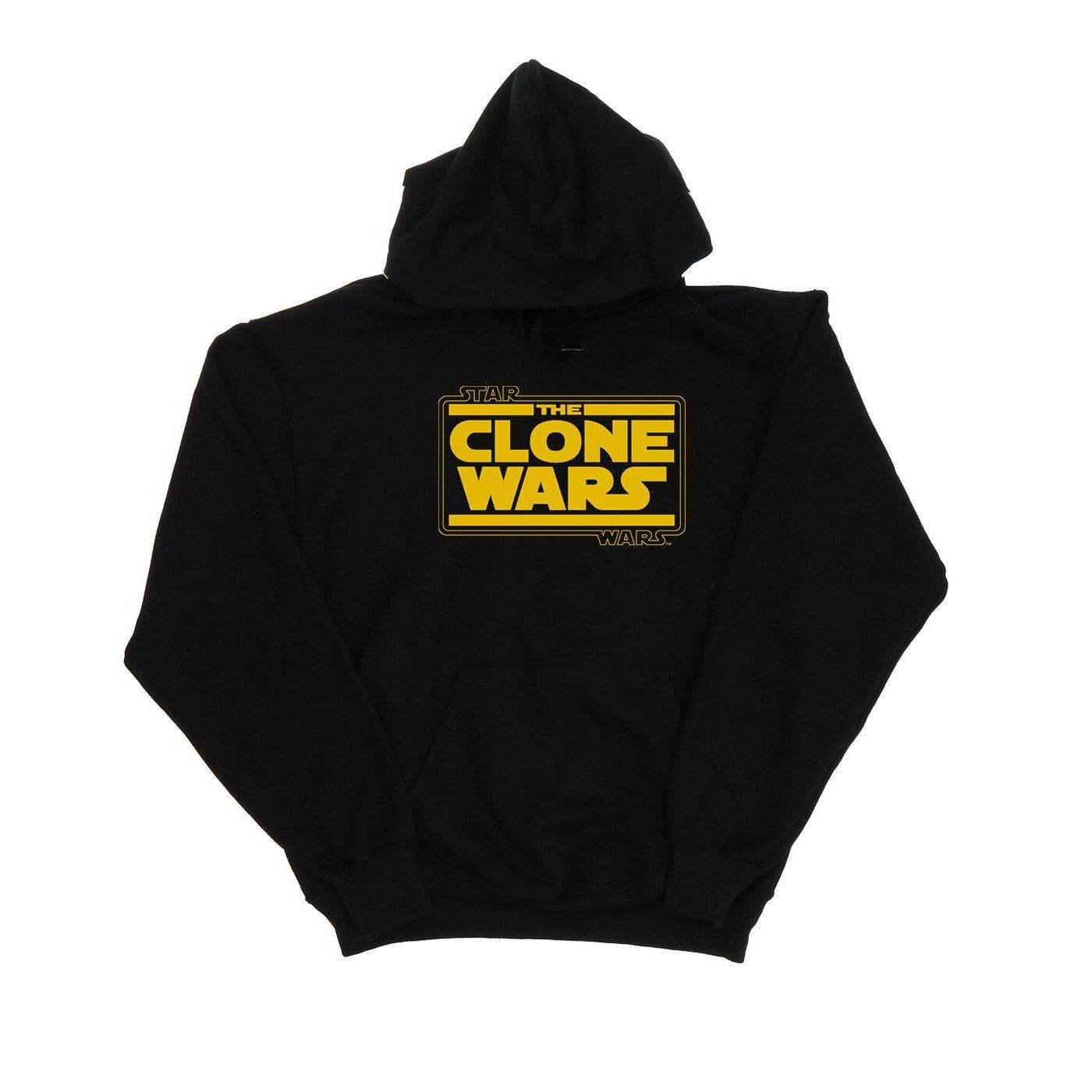 Clone Wars Logo Kapuzenpullover Jungen Schwarz 116 von STAR WARS