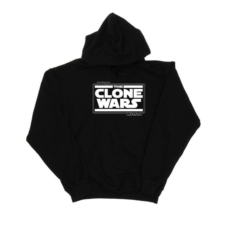 Clone Wars Logo Kapuzenpullover Jungen Schwarz 116 von STAR WARS
