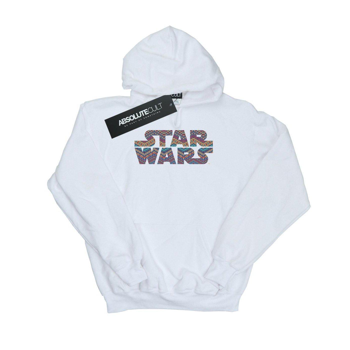 Colour Aztec Logo Kapuzenpullover Damen Weiss L von STAR WARS