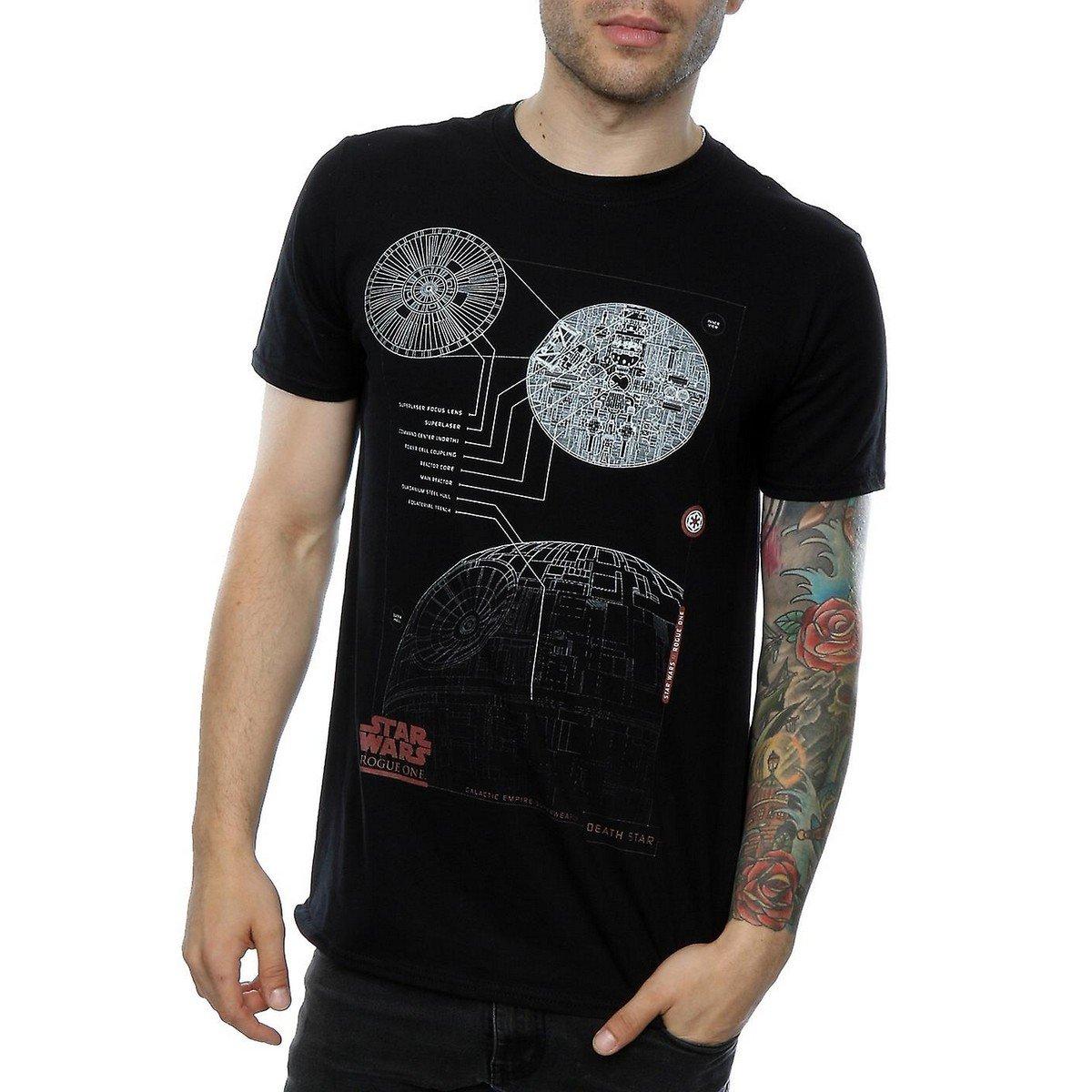 Death Star Plans Tshirt Herren Schwarz S von STAR WARS