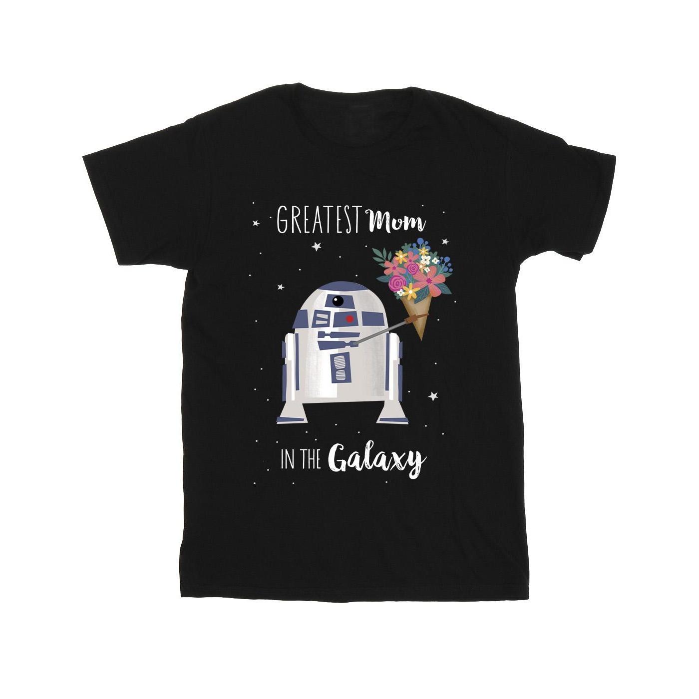 Greatest Mum Tshirt Mädchen Schwarz 128 von STAR WARS