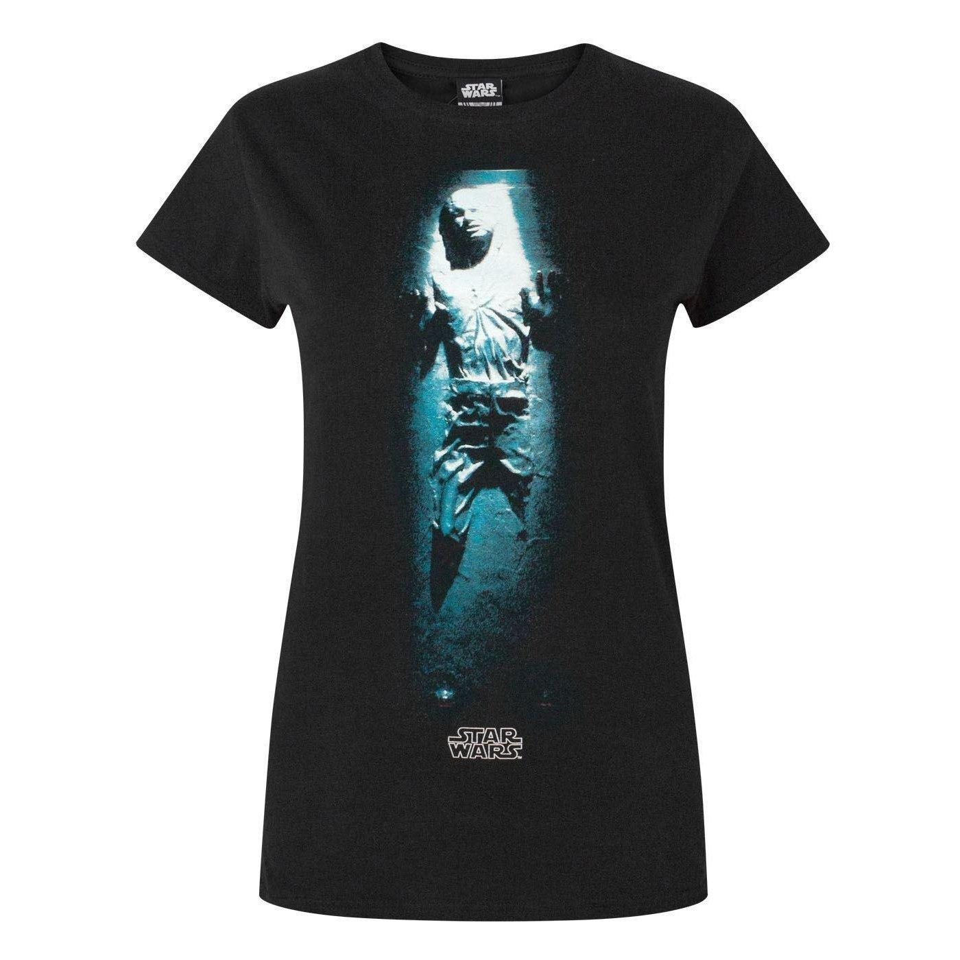 Han Solo Carbonite Tshirt Damen Schwarz XL von STAR WARS