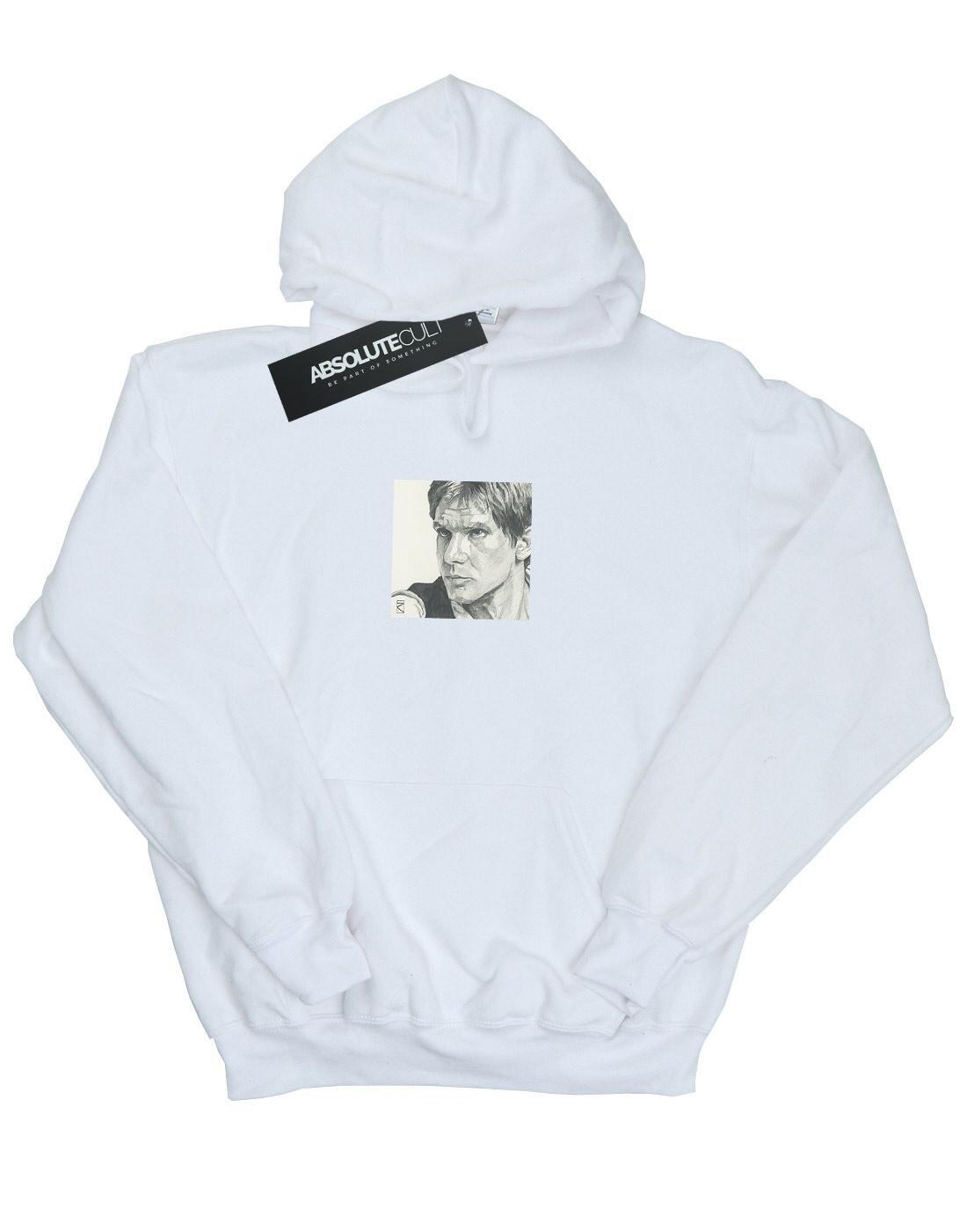 Han Solo Drawing Kapuzenpullover Herren Weiss M von STAR WARS