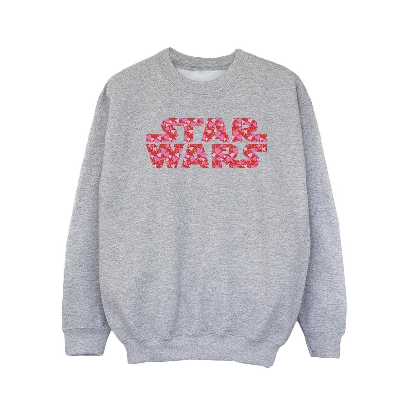 Heart Logo Sweatshirt Mädchen Grau 116 von STAR WARS