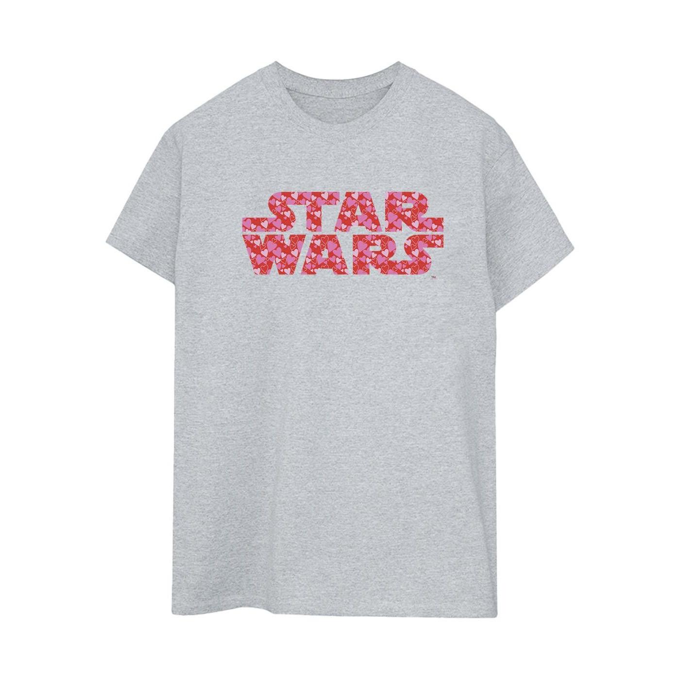 Heart Logo Tshirt Damen Grau XL von STAR WARS