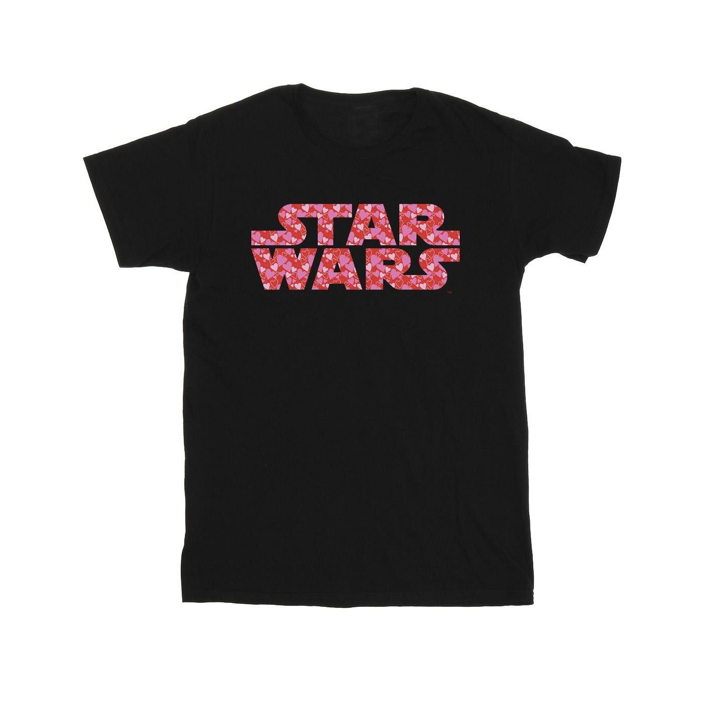 Heart Logo Tshirt Mädchen Schwarz 116 von STAR WARS