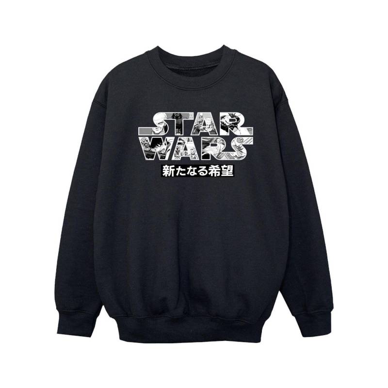 Japanese Logo Sweatshirt Mädchen Schwarz 140/146 von STAR WARS