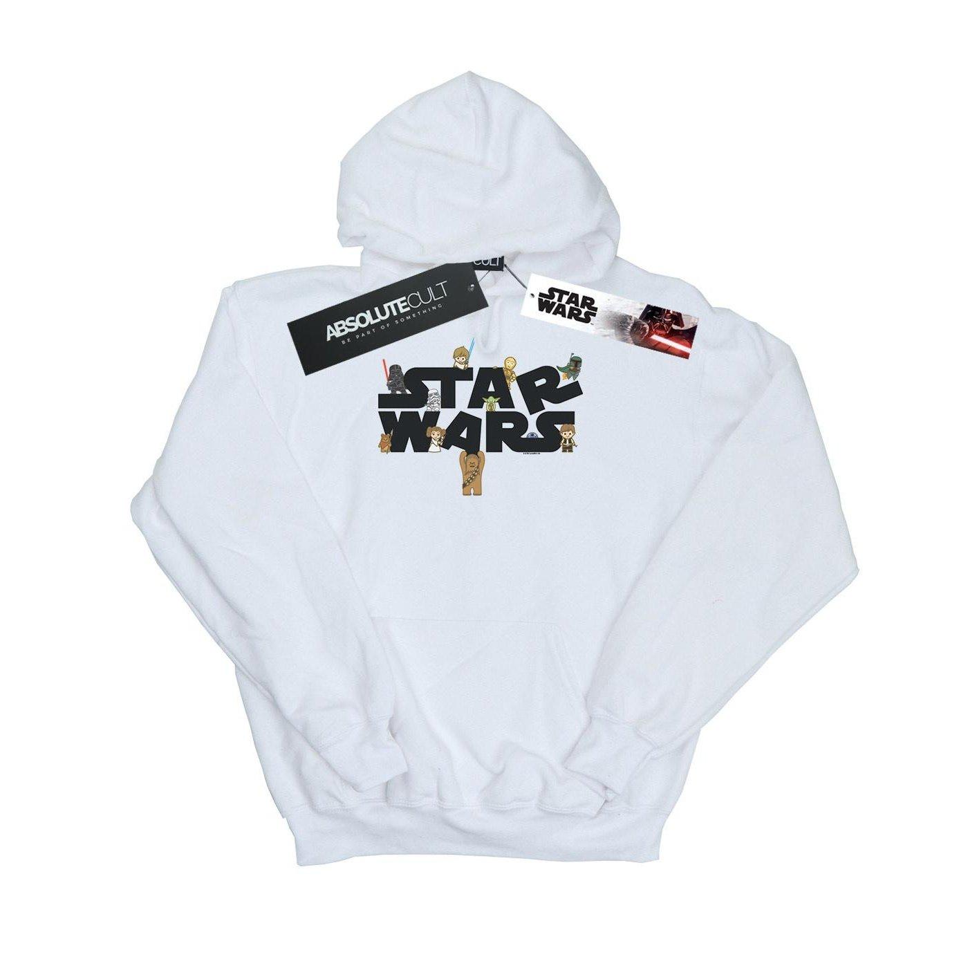 Kiddie Logo Kapuzenpullover Damen Weiss M von STAR WARS