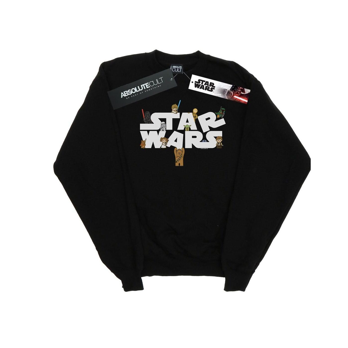 Kiddie Logo Sweatshirt Herren Schwarz XXL von STAR WARS