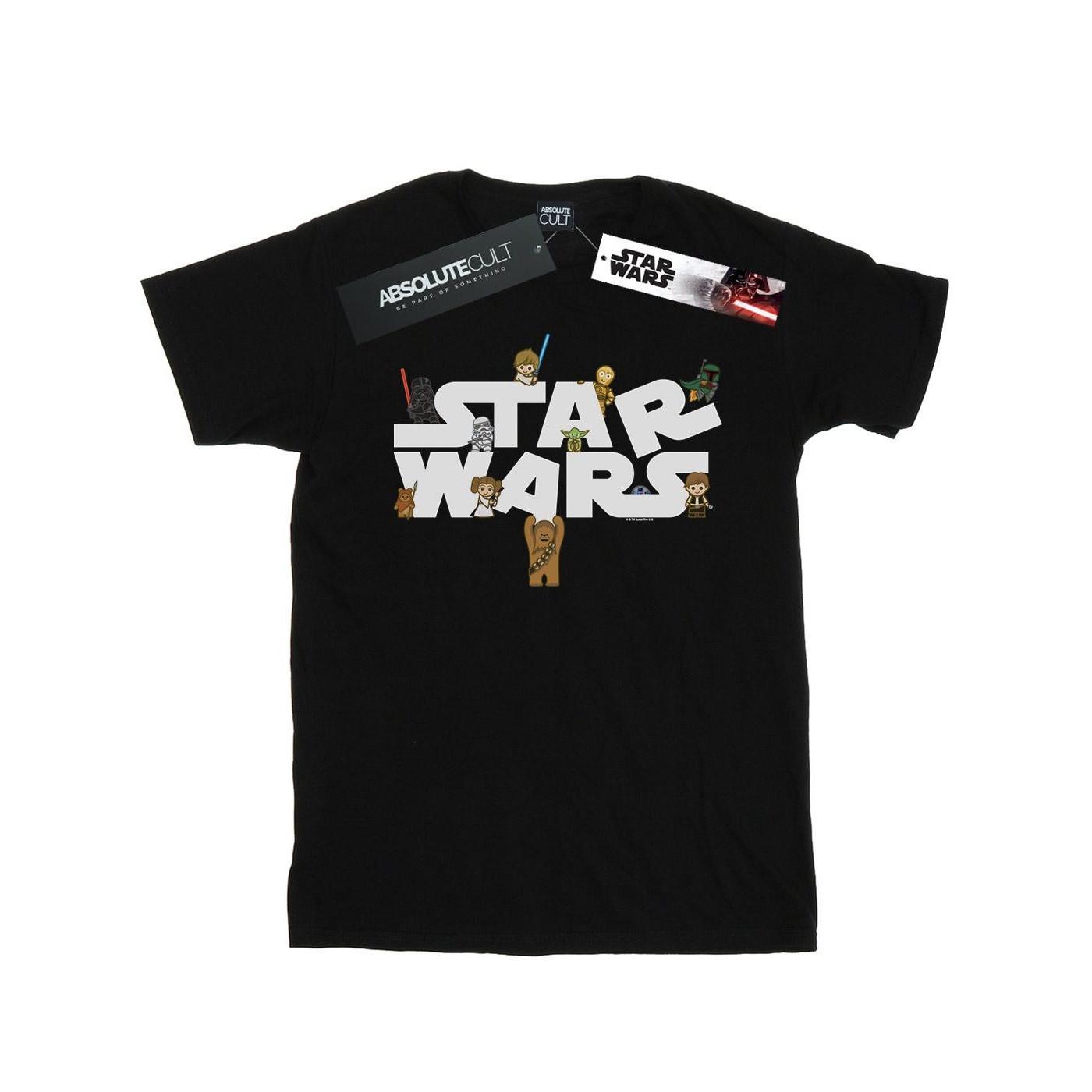 Kiddie Logo Tshirt Mädchen Schwarz 140/146 von STAR WARS