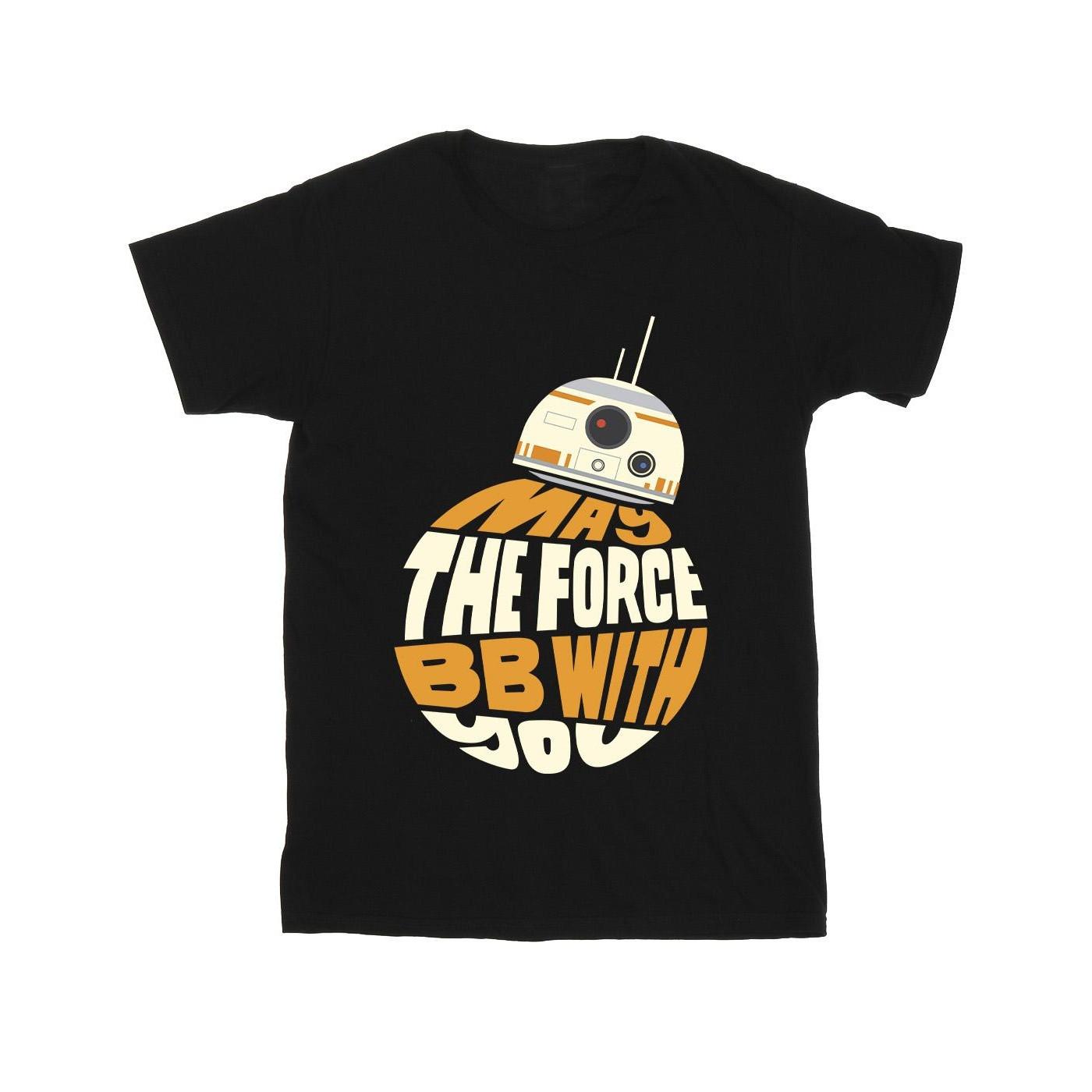 May The Force Bb8 Tshirt Mädchen Schwarz 128 von STAR WARS