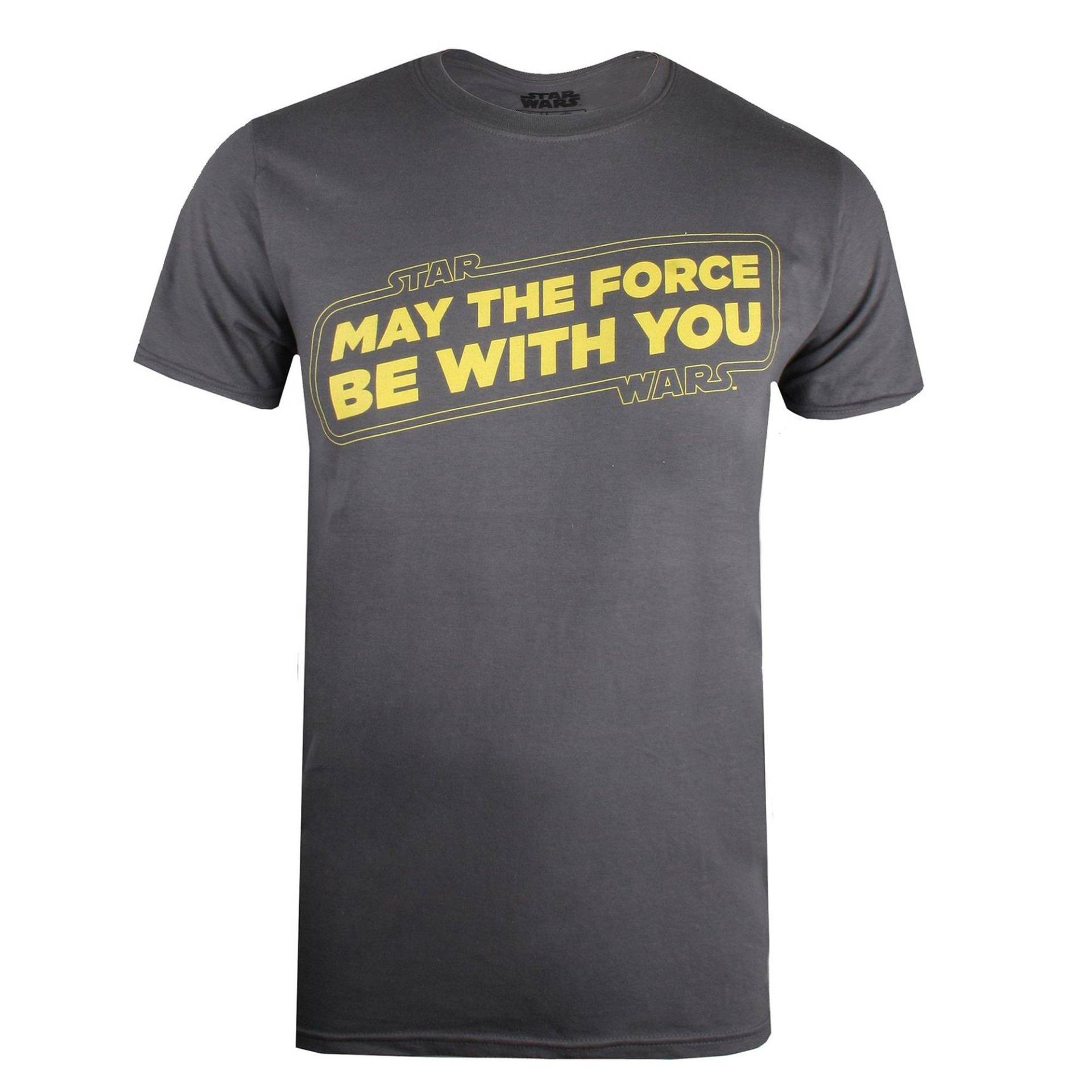May The Force Be With You Tshirt Herren Charcoal Black S von STAR WARS