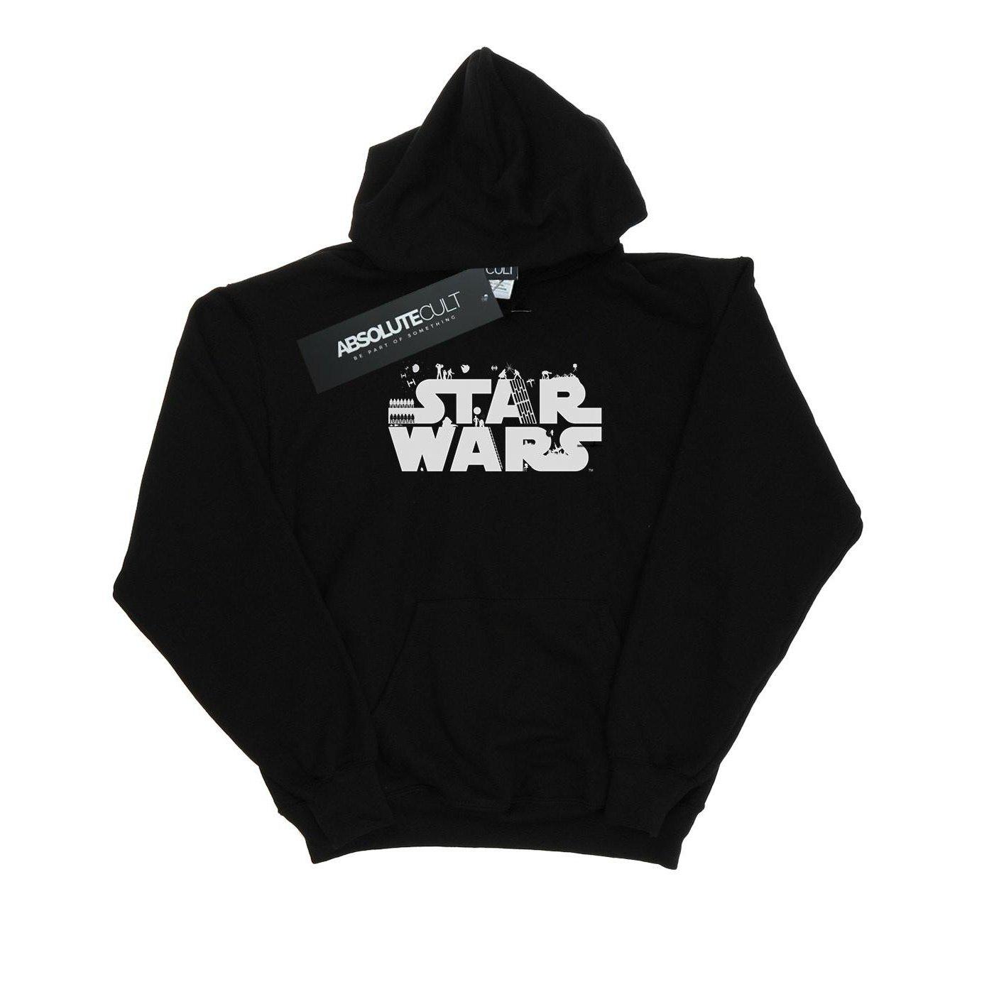 Minimalist Logo Kapuzenpullover Damen Schwarz M von STAR WARS