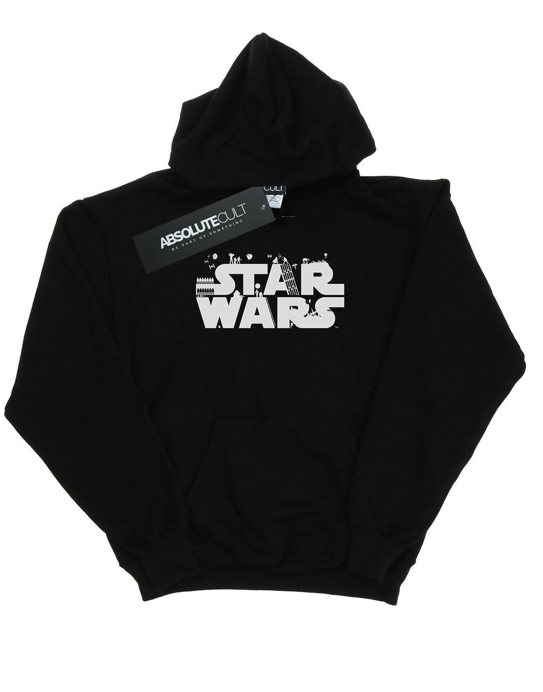 Minimalist Logo Kapuzenpullover Herren Schwarz S von STAR WARS