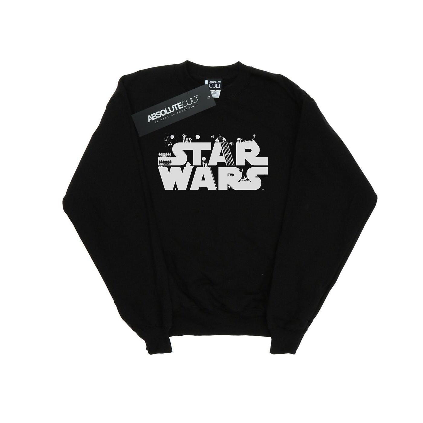 Minimalist Logo Sweatshirt Damen Schwarz XL von STAR WARS