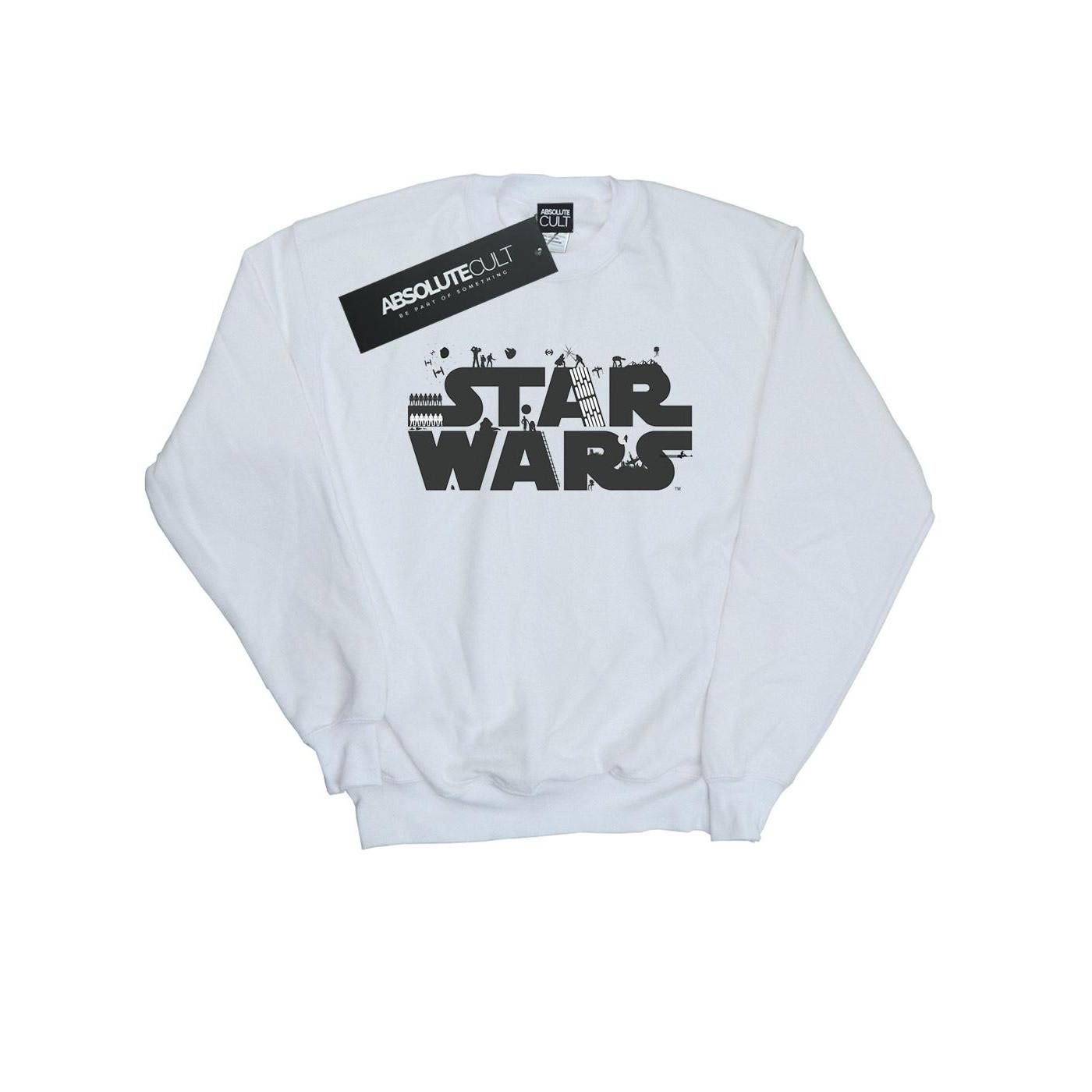 Minimalist Logo Sweatshirt Damen Weiss L von STAR WARS