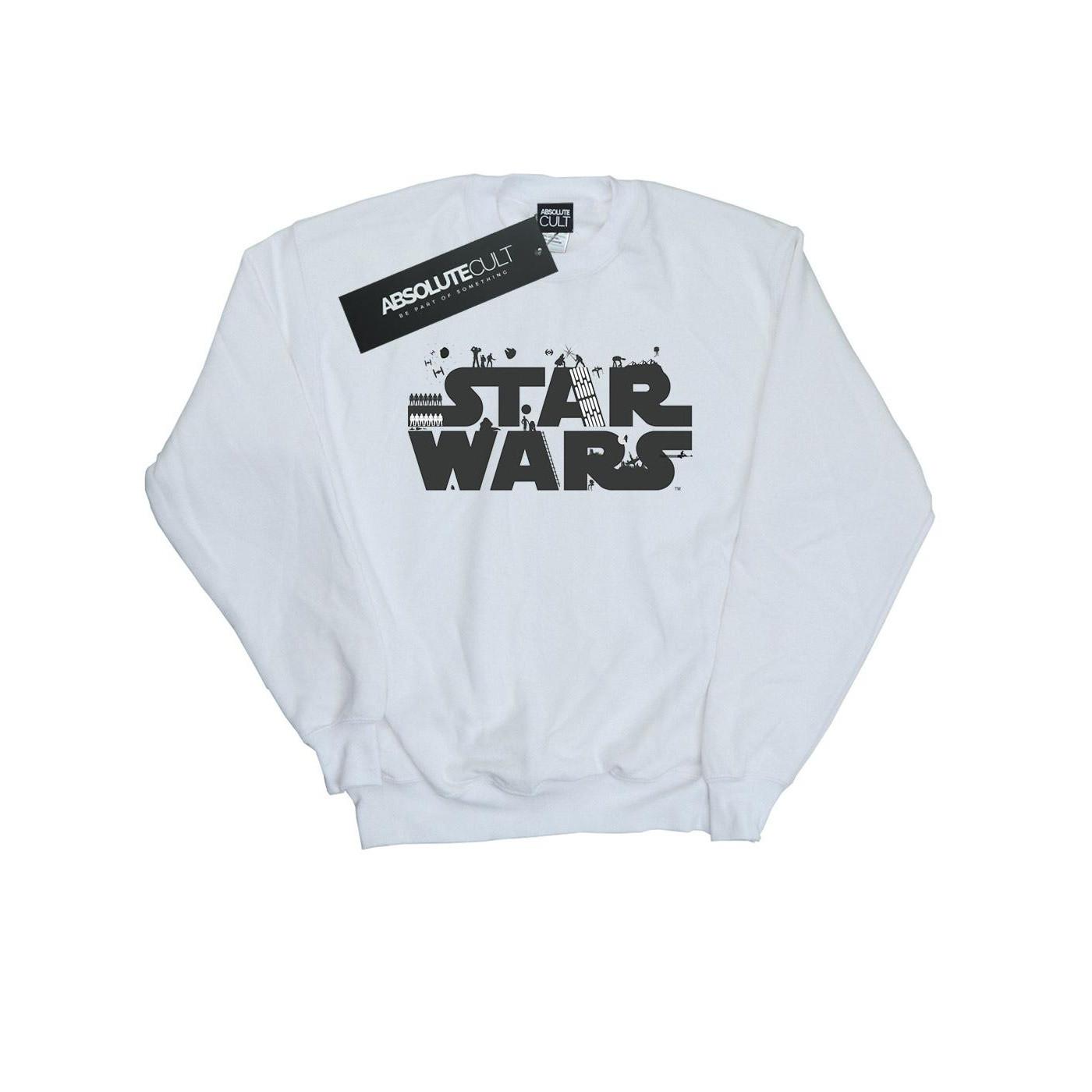 Minimalist Logo Sweatshirt Damen Weiss XL von STAR WARS