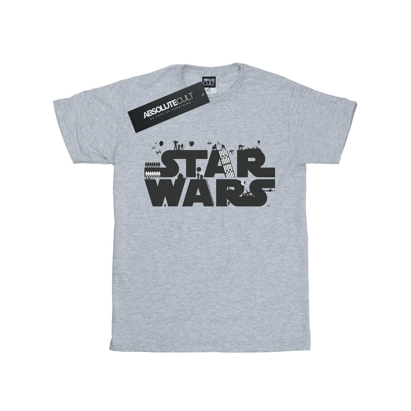 Minimalist Logo Tshirt Damen Grau S von STAR WARS