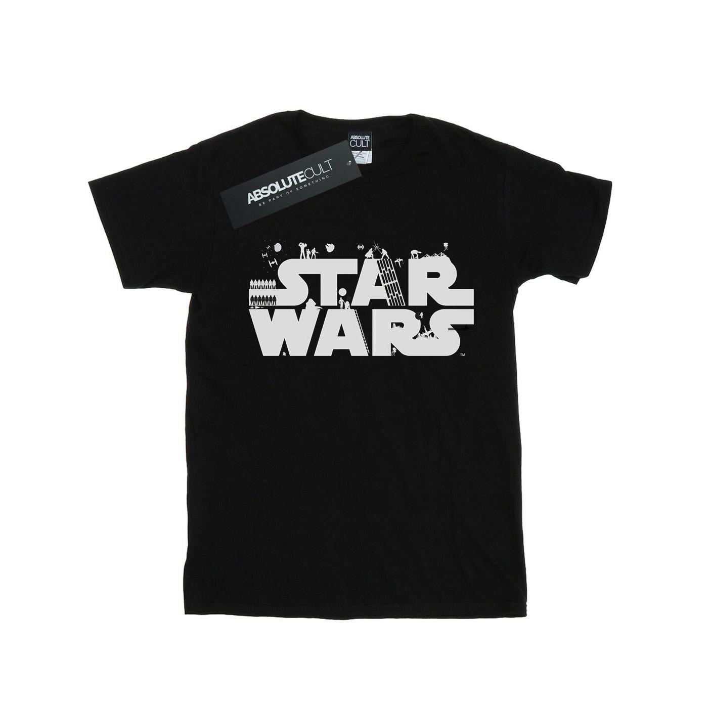 Minimalist Logo Tshirt Damen Schwarz L von STAR WARS