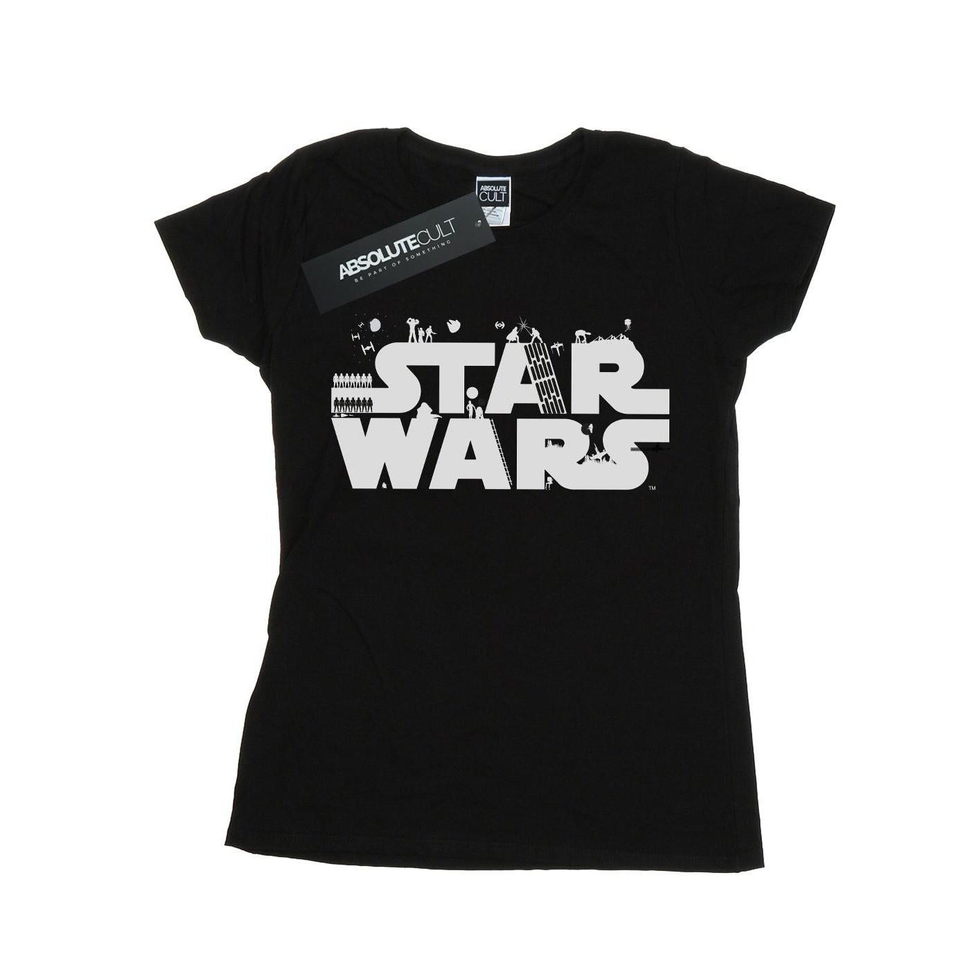 Minimalist Logo Tshirt Damen Schwarz S von STAR WARS