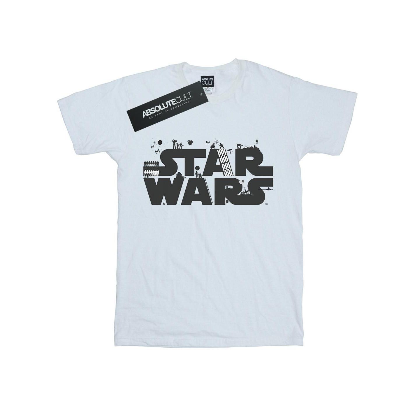 Minimalist Logo Tshirt Herren Weiss S von STAR WARS