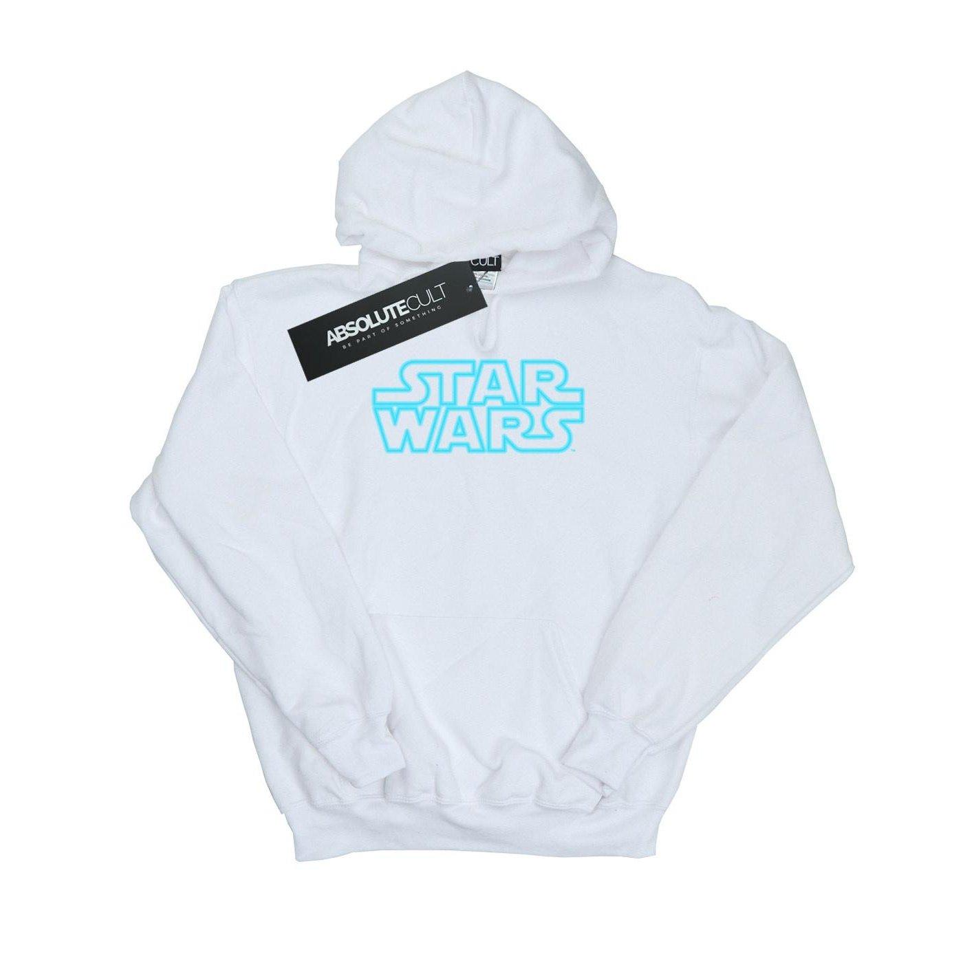 Neon Sign Logo Kapuzenpullover Damen Weiss XL von STAR WARS