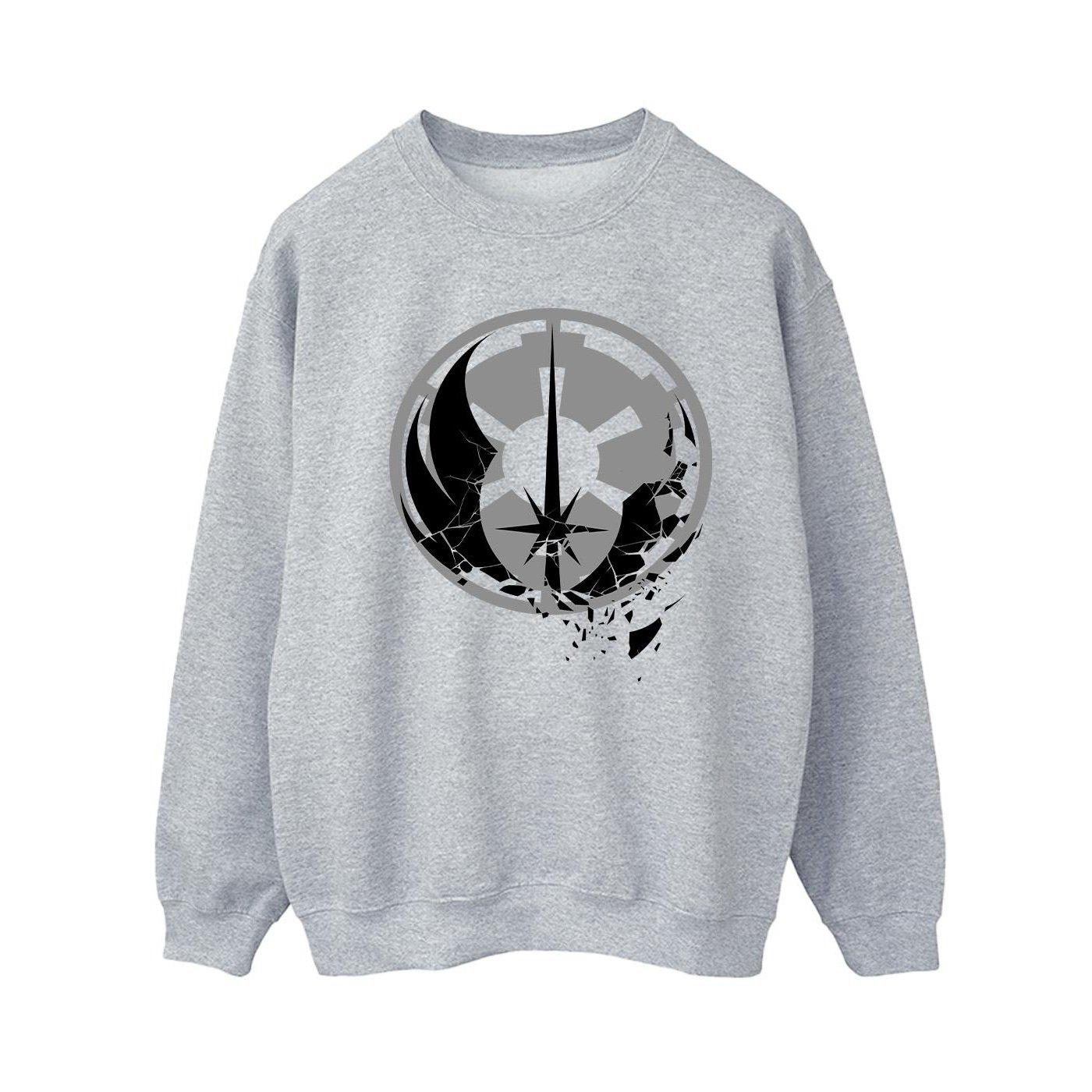 Obiwan Kenobi Fractured Logos Sweatshirt Damen Grau S von STAR WARS