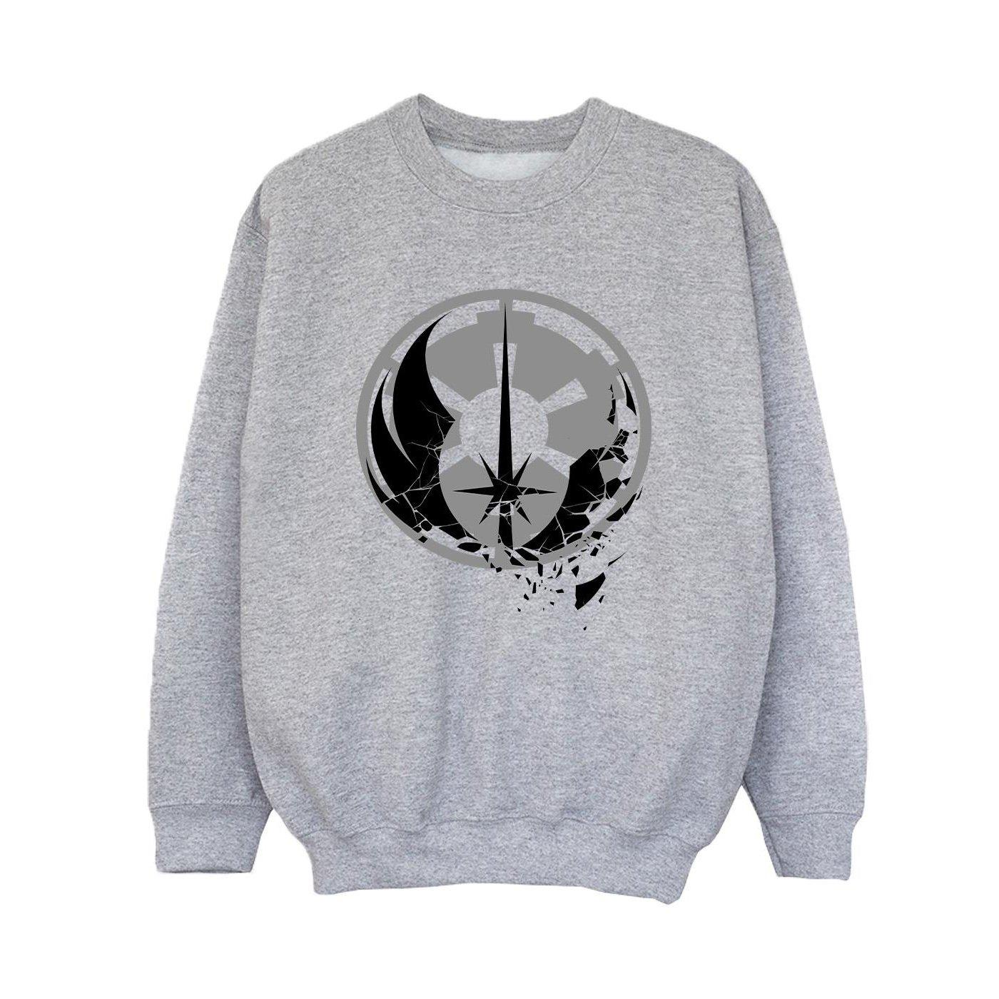 Obiwan Kenobi Fractured Logos Sweatshirt Jungen Grau 128 von STAR WARS