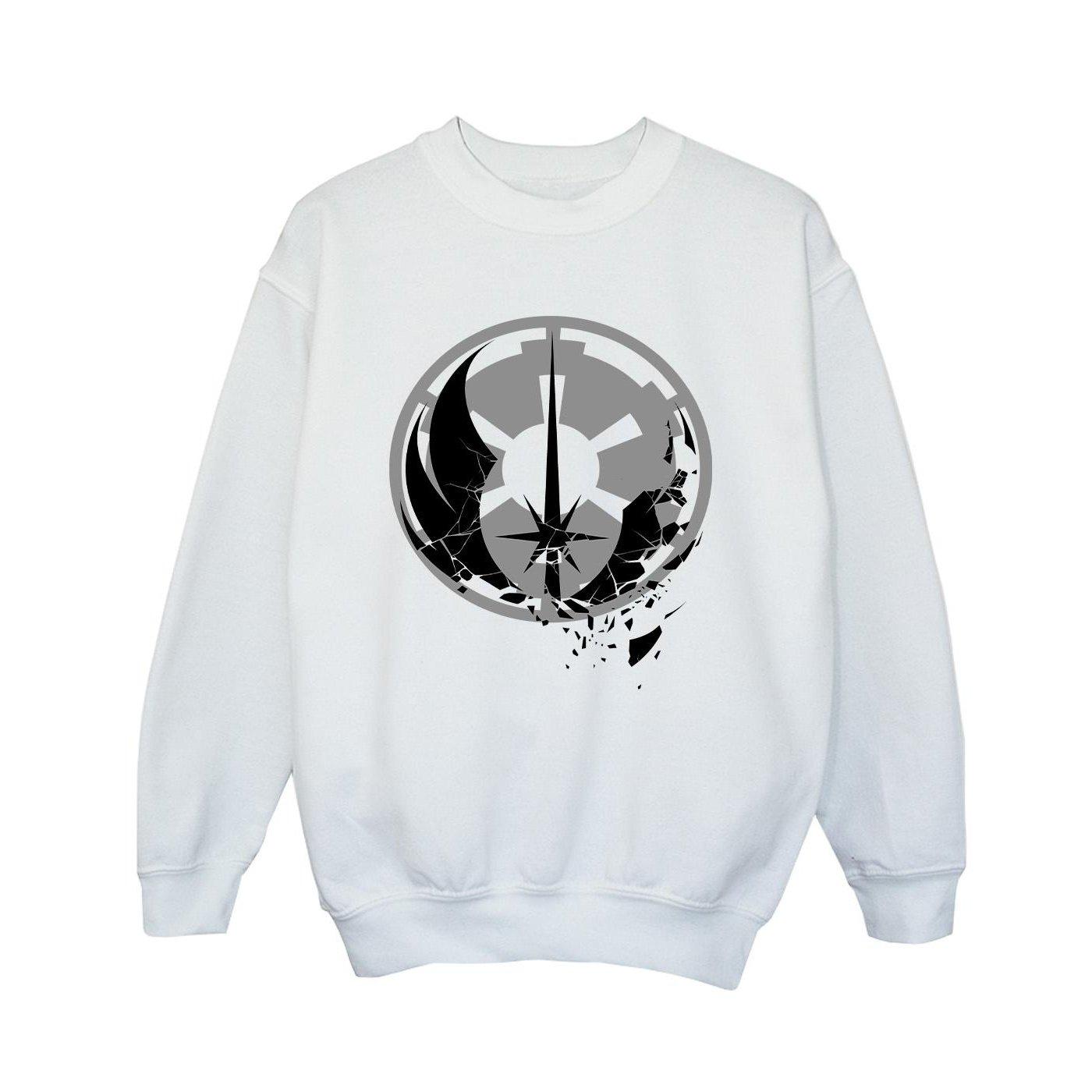 Obiwan Kenobi Fractured Logos Sweatshirt Jungen Weiss 104 von STAR WARS