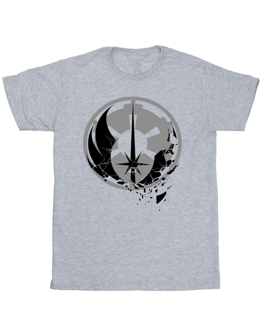 Obiwan Kenobi Fractured Logos Tshirt Herren Grau 3XL von STAR WARS