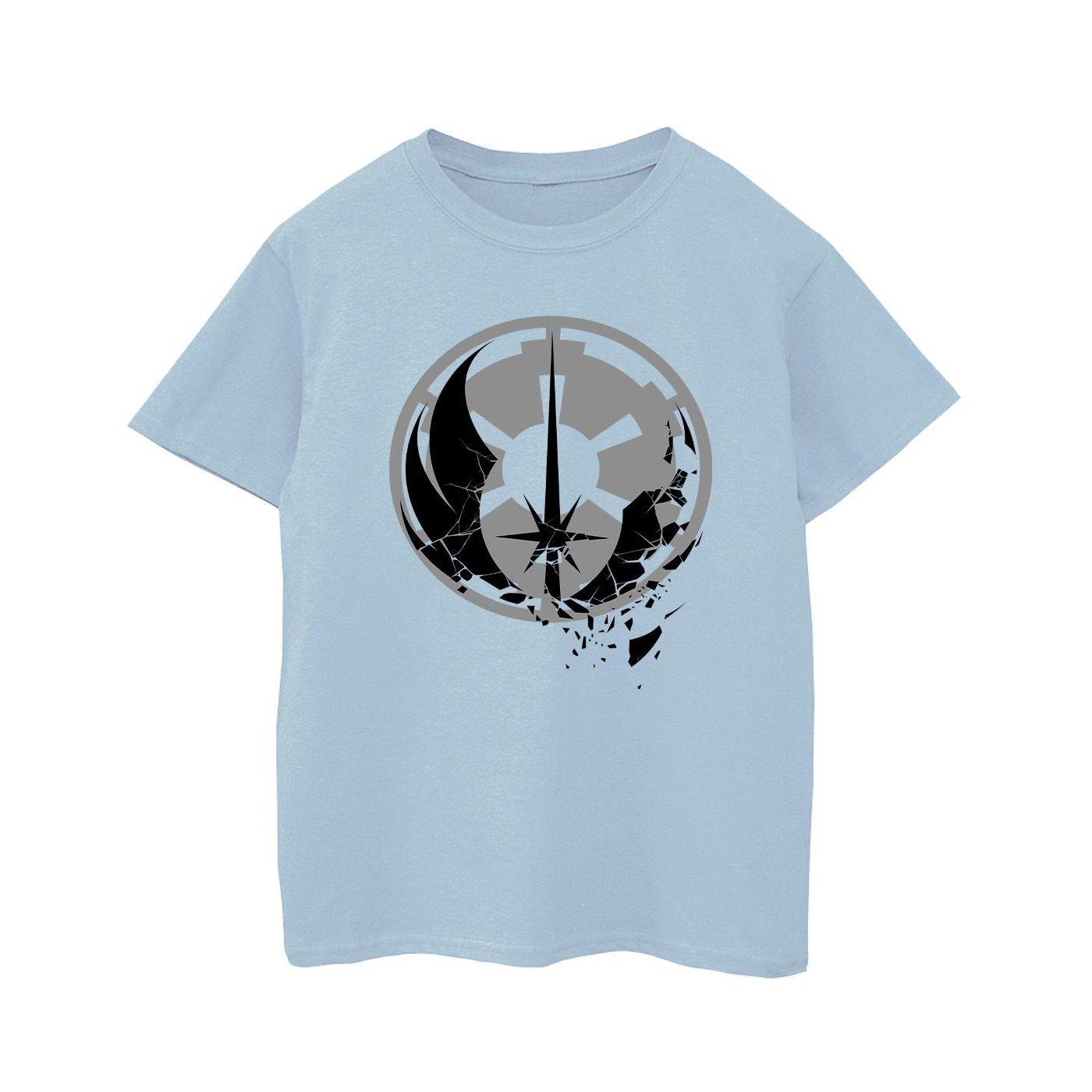 Obiwan Kenobi Fractured Logos Tshirt Jungen Blau 104 von STAR WARS