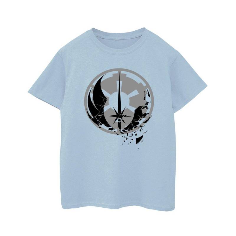 Obiwan Kenobi Fractured Logos Tshirt Jungen Blau 140/146 von STAR WARS
