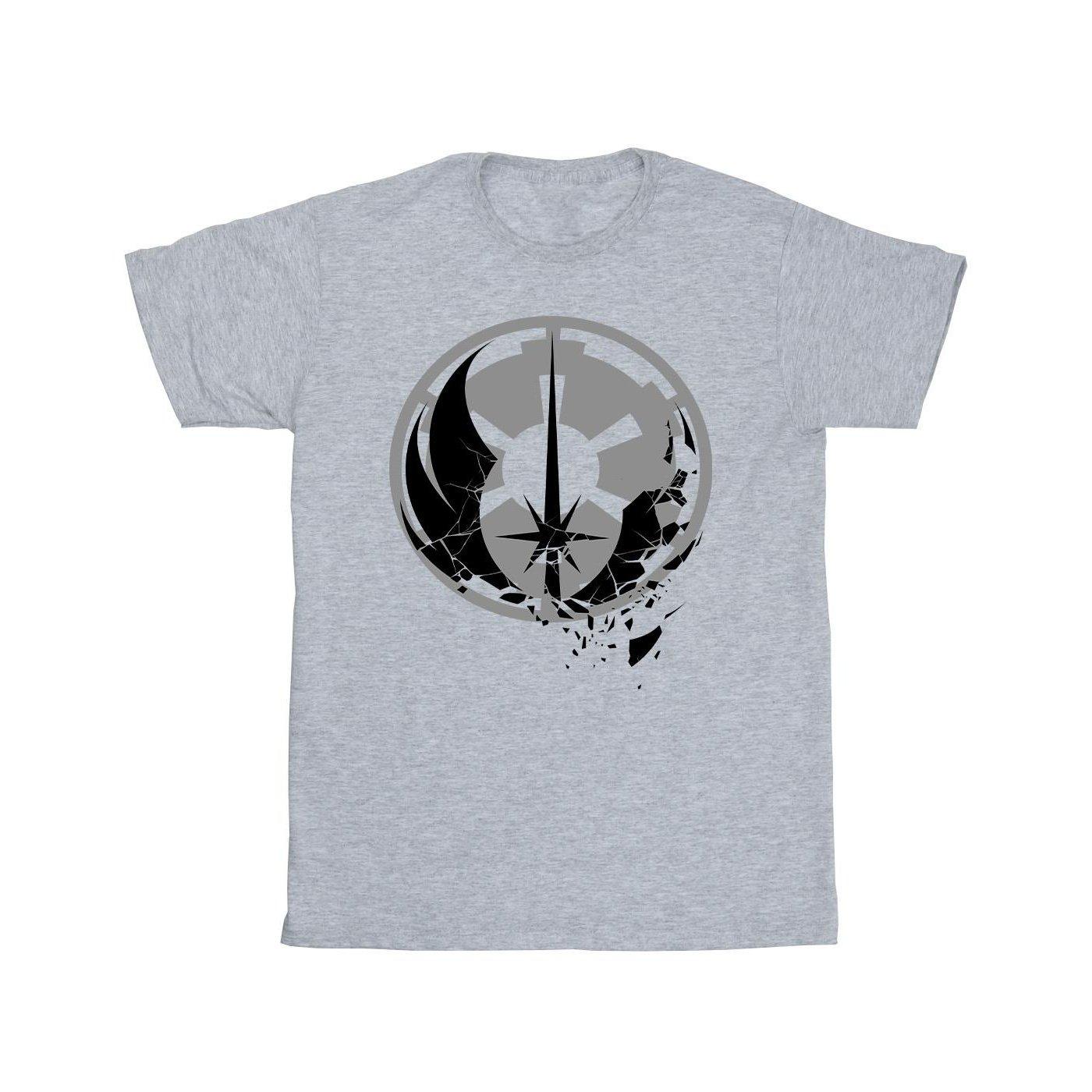 Obiwan Kenobi Fractured Logos Tshirt Jungen Grau 104 von STAR WARS