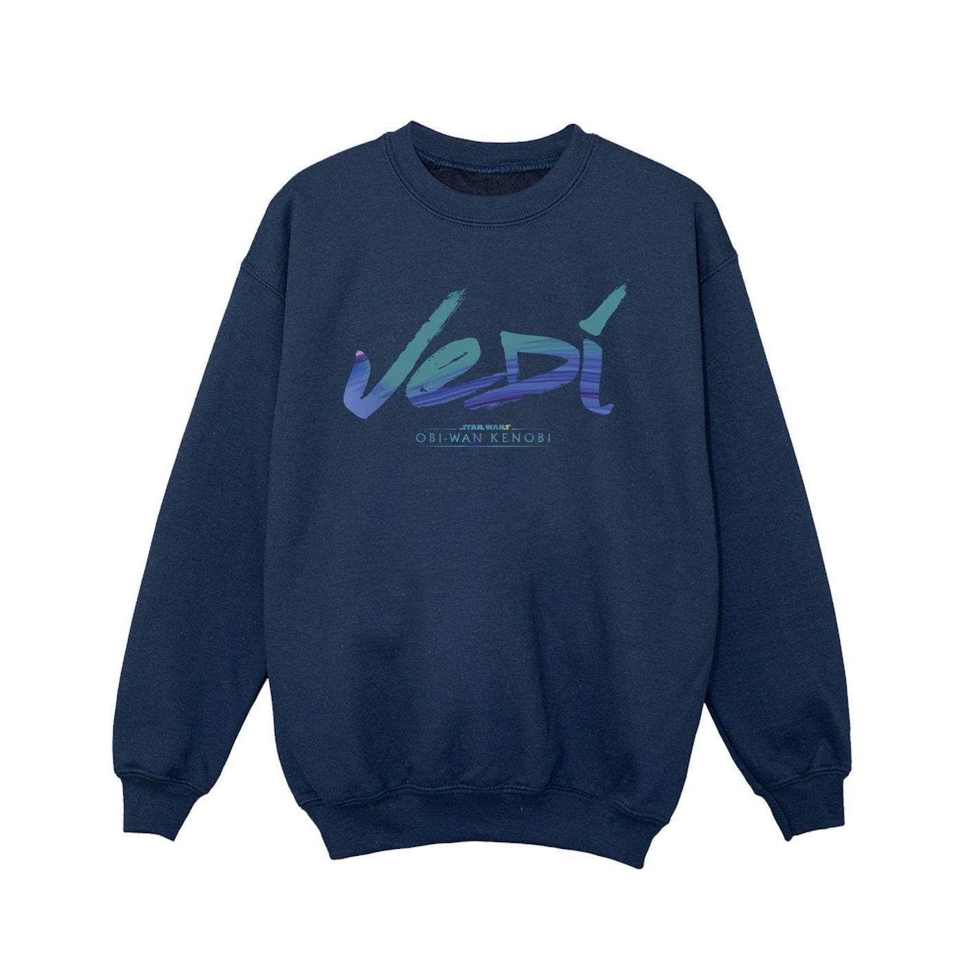 Obiwan Kenobi Jedi Painted Font Sweatshirt Mädchen Marine 104 von STAR WARS