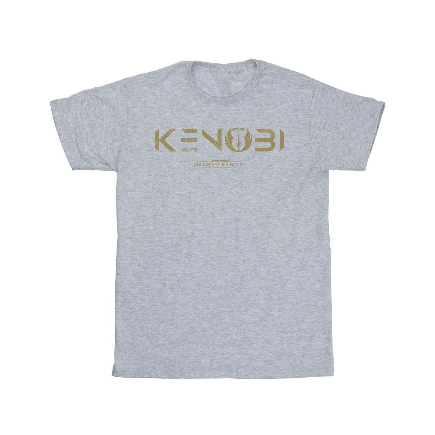 Obiwan Kenobi Logo Tshirt Jungen Grau 128 von STAR WARS